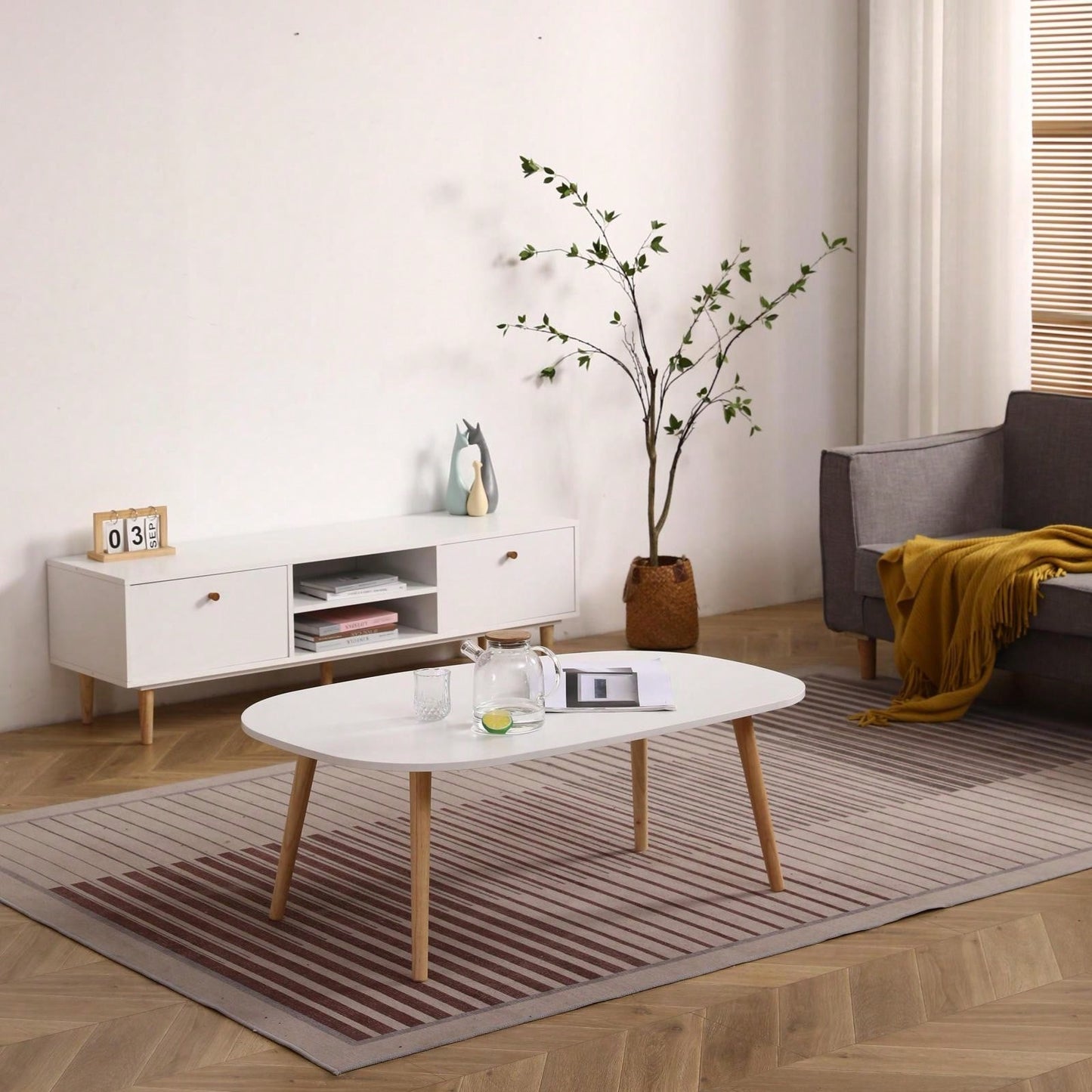 Arc-Shaped Coffee Table
