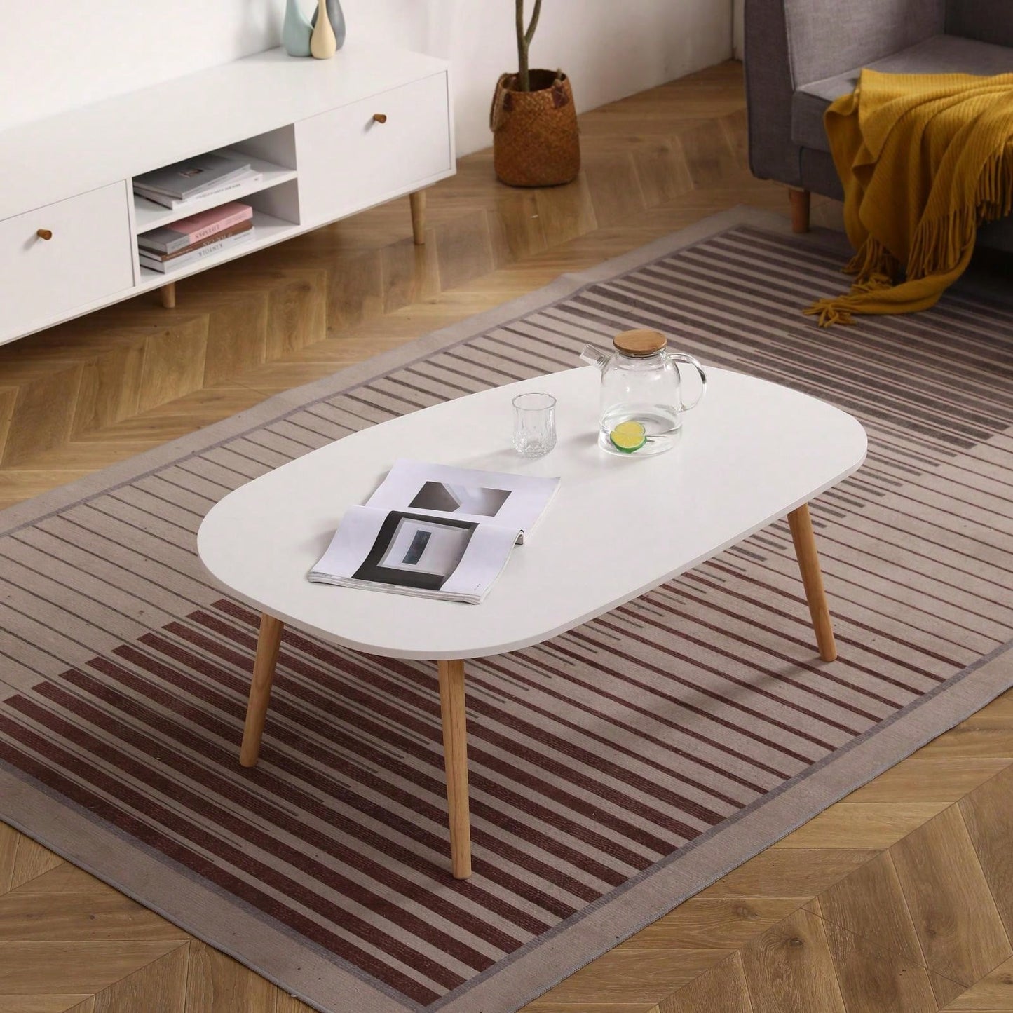 Arc-Shaped Coffee Table