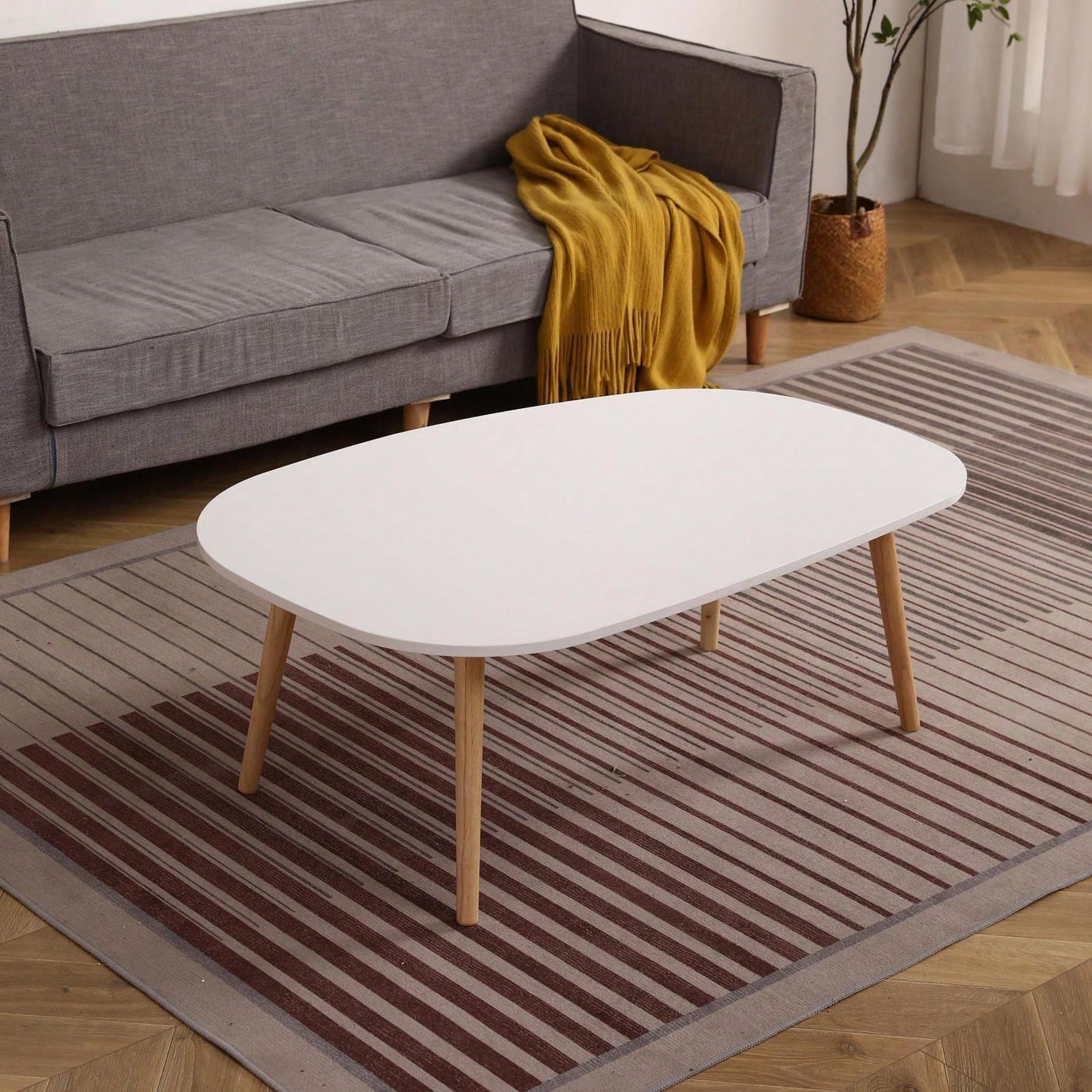 Arc-Shaped Coffee Table