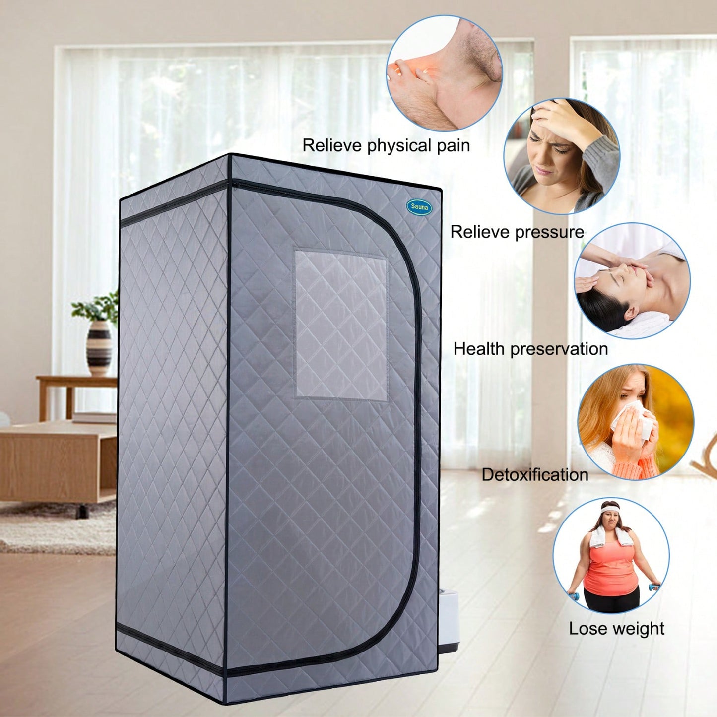 Portable Grey Mini Plus Style Steam Sauna Tent
