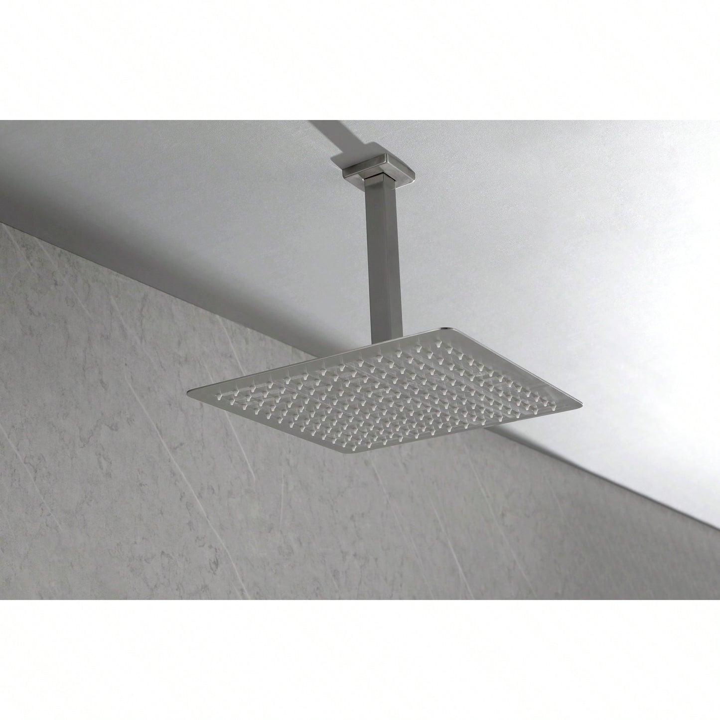 High-Pressure Rainfall Showerhead - Ultra-Thin 304 Stainless Steel With Self-Cleaning Nozzles
