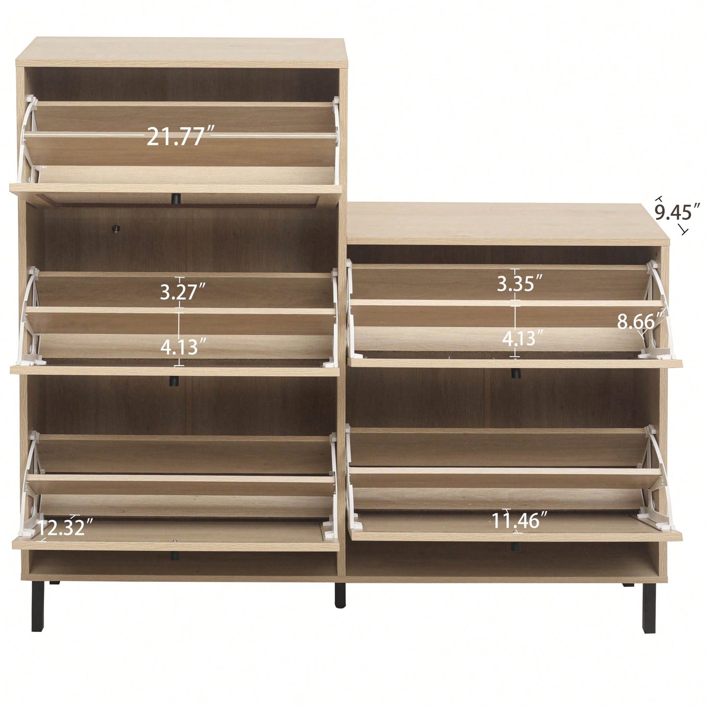 5 Door Shoe Rack, Freestanding Modern Shoe Storage Cabinet, For Entryway