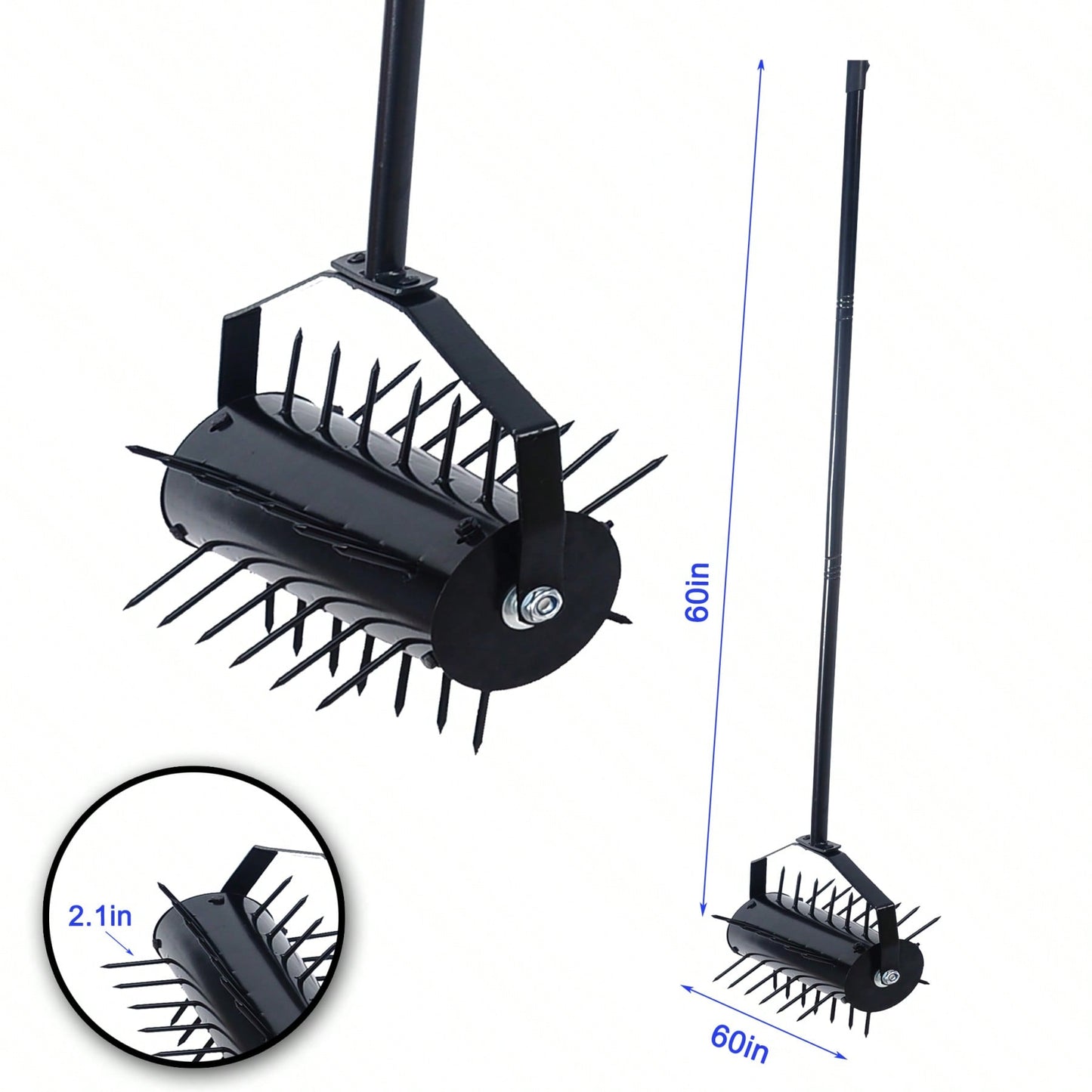 Manual Lawn Aerator with 58 Inch Handle for Enhanced Soil Aeration and Drainage for Healthier Lawns and Gardens