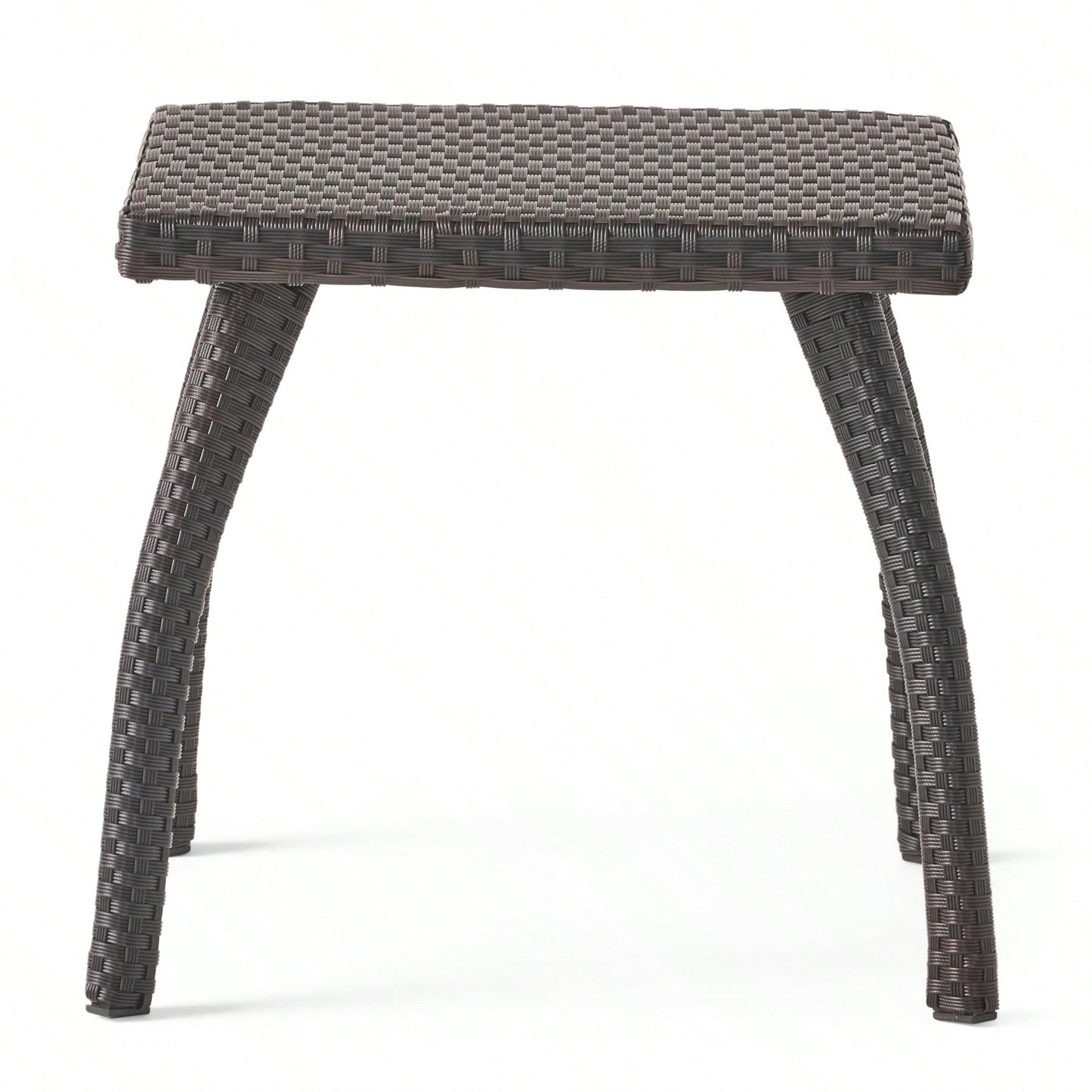 Outdoor Patio Side Table - Weather-Resistant Wicker Accent Table For Drinks, Snacks, And Decor - 17.7" Square