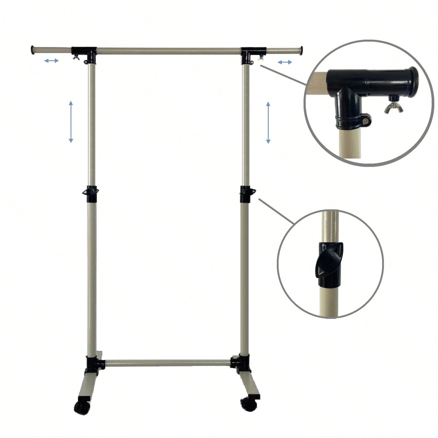 Adjustable Heavy Duty Rolling Clothes Rack with Shelves and Wheels - Holds 80 Garments Ideal for Bedroom and Laundry Room