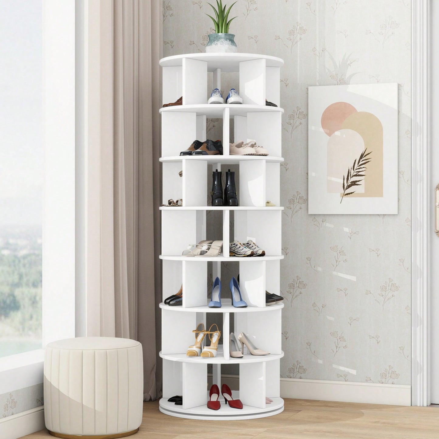 Φ23.6'' Rotating Shoe Rack Tower