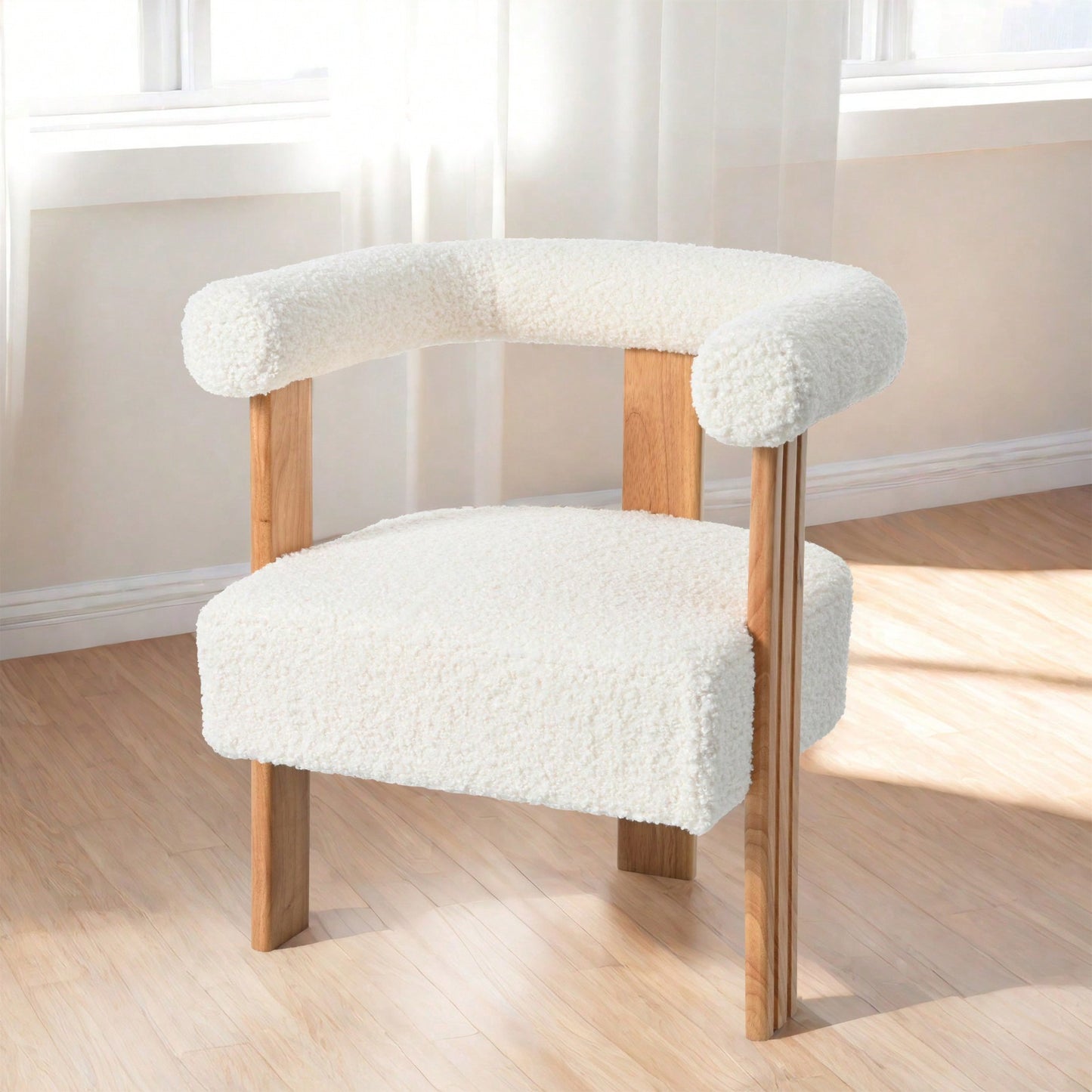 Mid-Century Modern Barrel Accent Chair