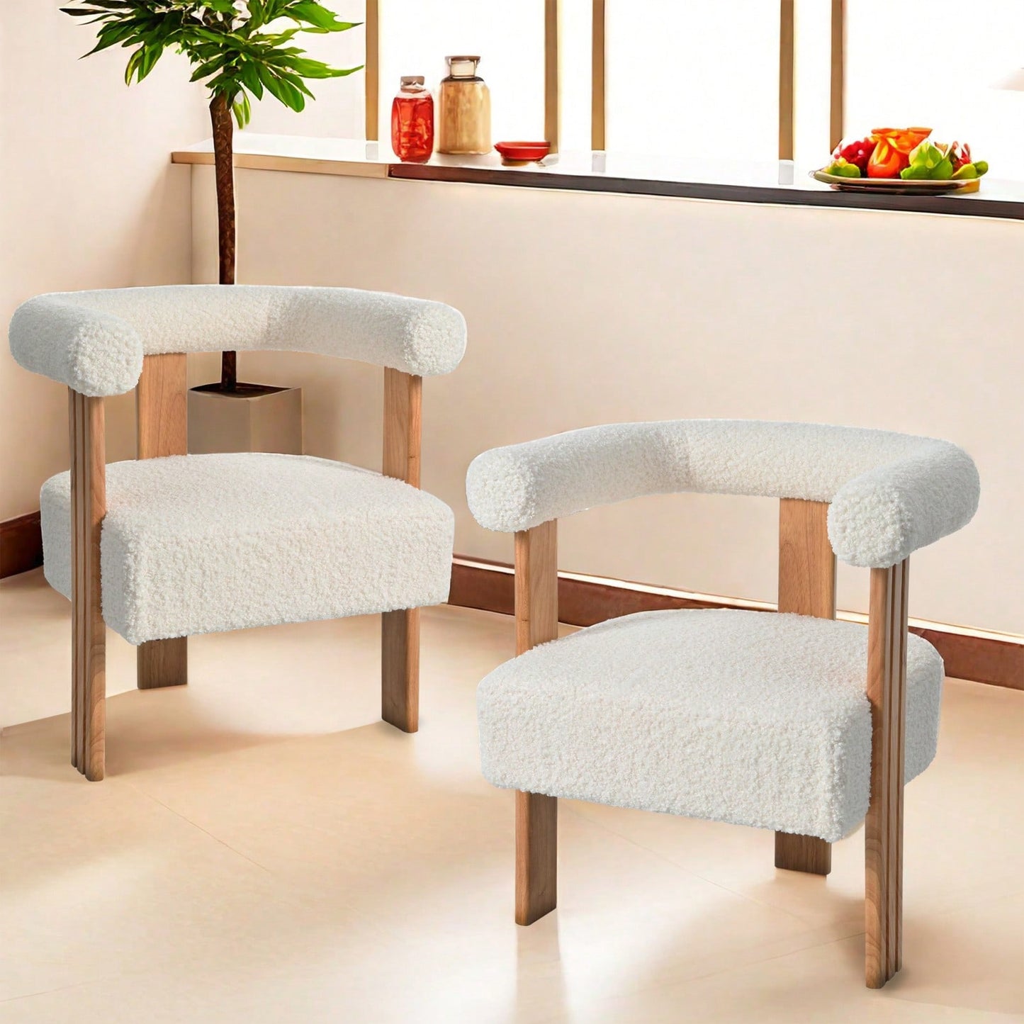 Mid-Century Modern Barrel Accent Chair