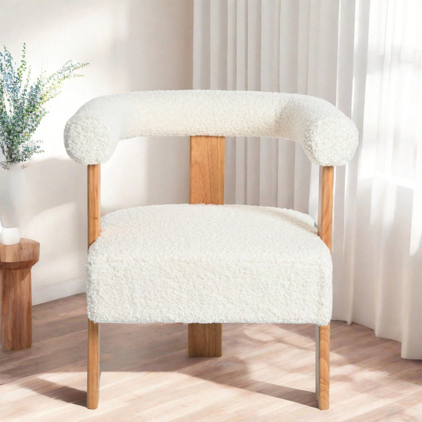 Mid-Century Modern Barrel Accent Chair