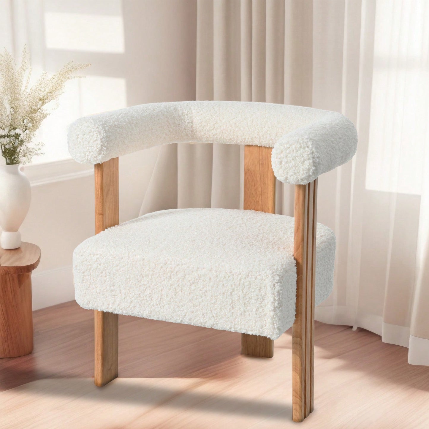 Mid-Century Modern Barrel Accent Chair