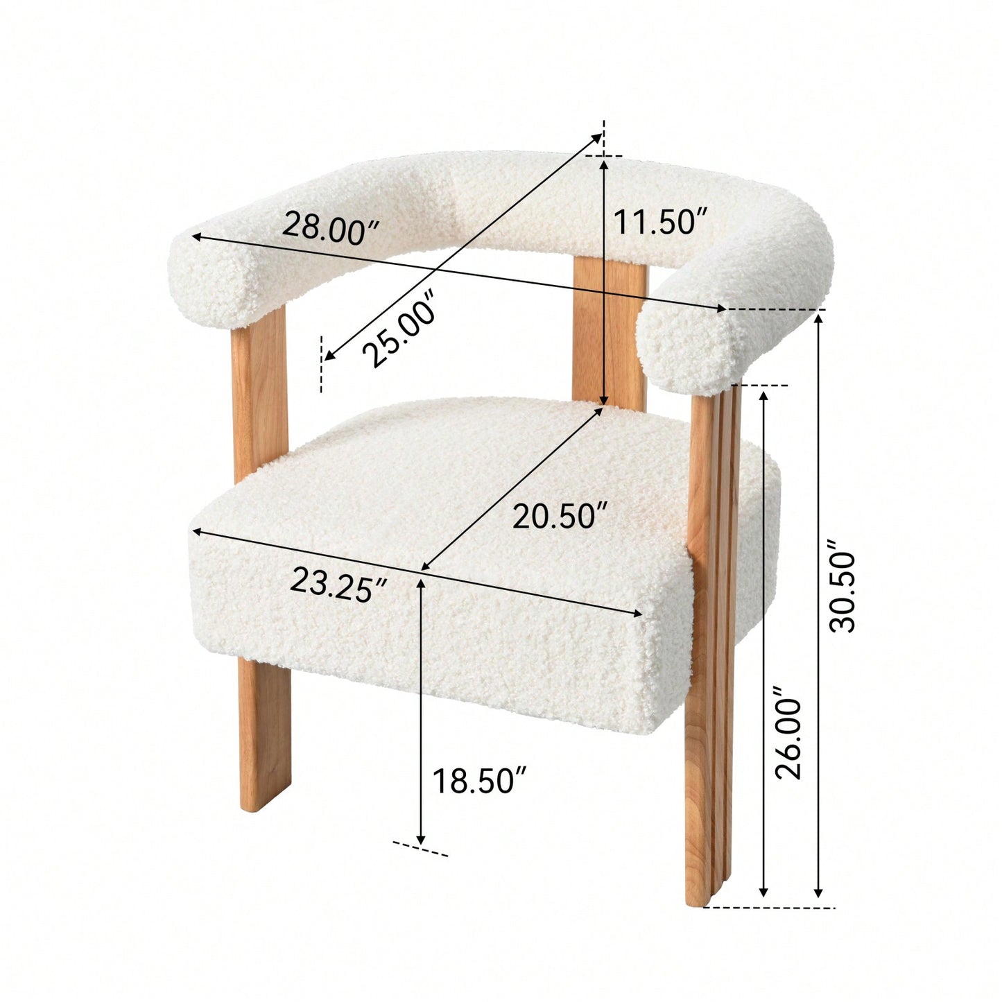 Mid-Century Modern Barrel Accent Chair