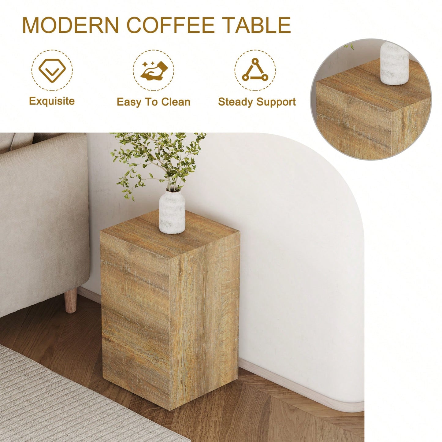Modern MDF Coffee Table With Texture – Stylish And Easy To Assemble