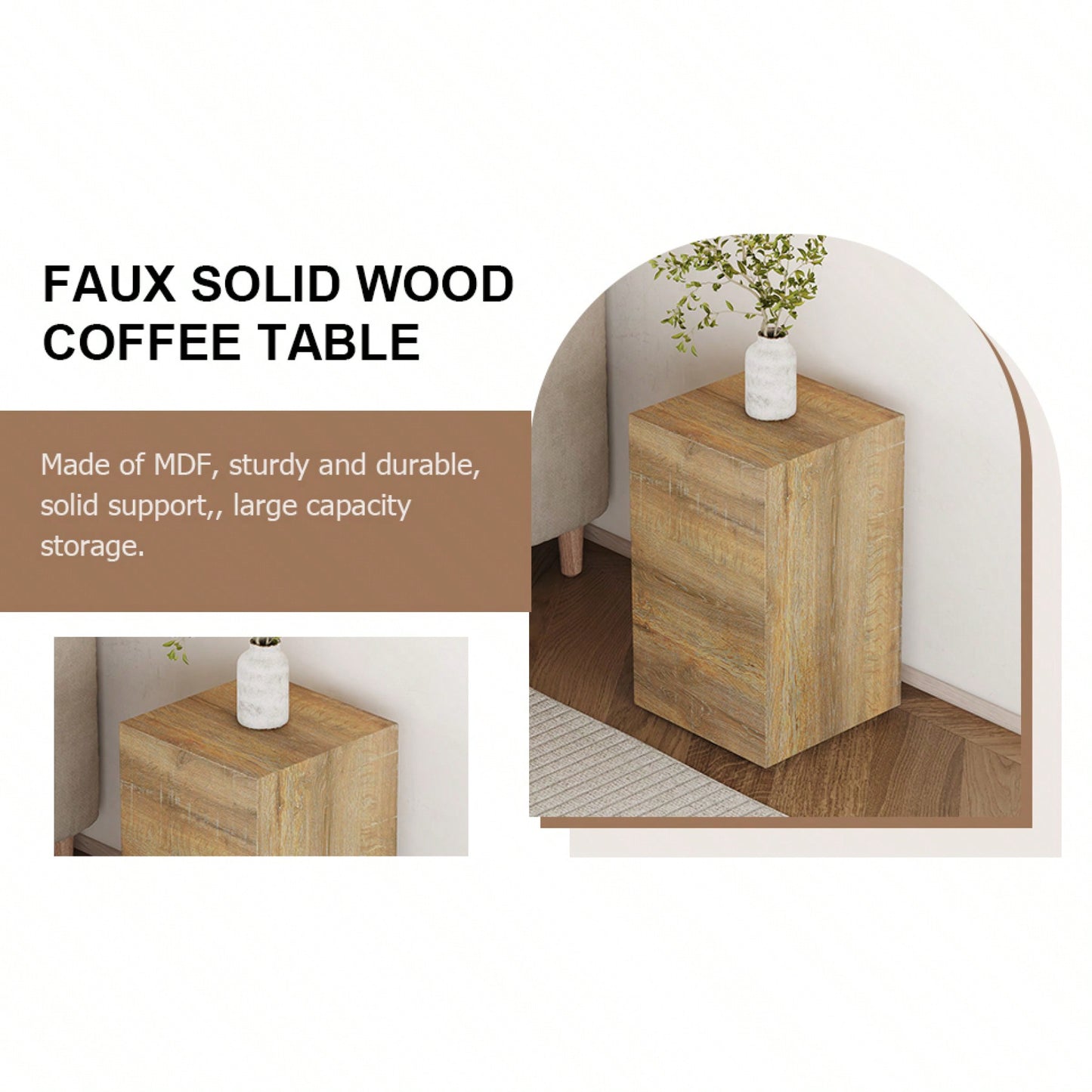 Modern MDF Coffee Table With Texture – Stylish And Easy To Assemble