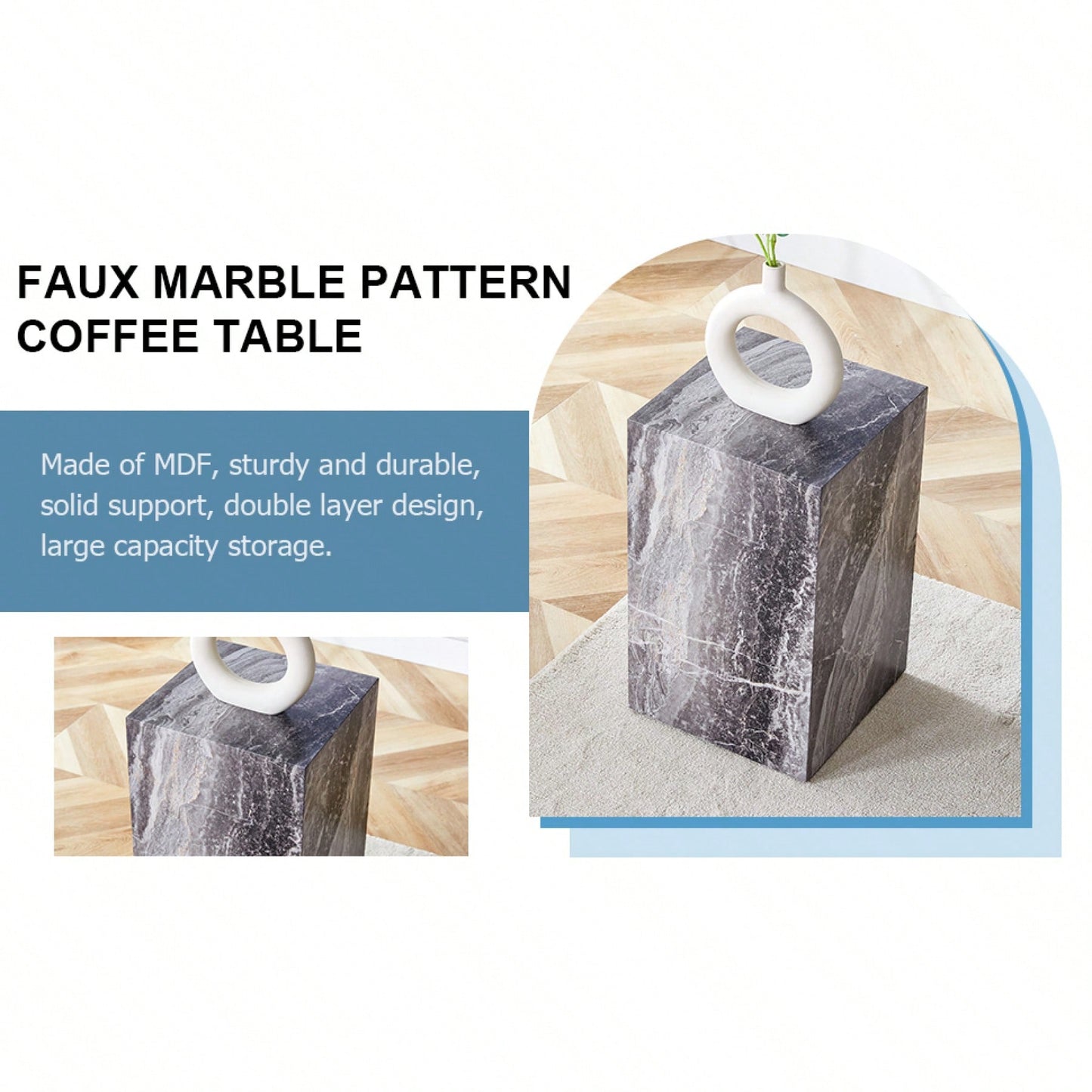Modern MDF Coffee Table With Texture – Stylish And Easy To Assemble