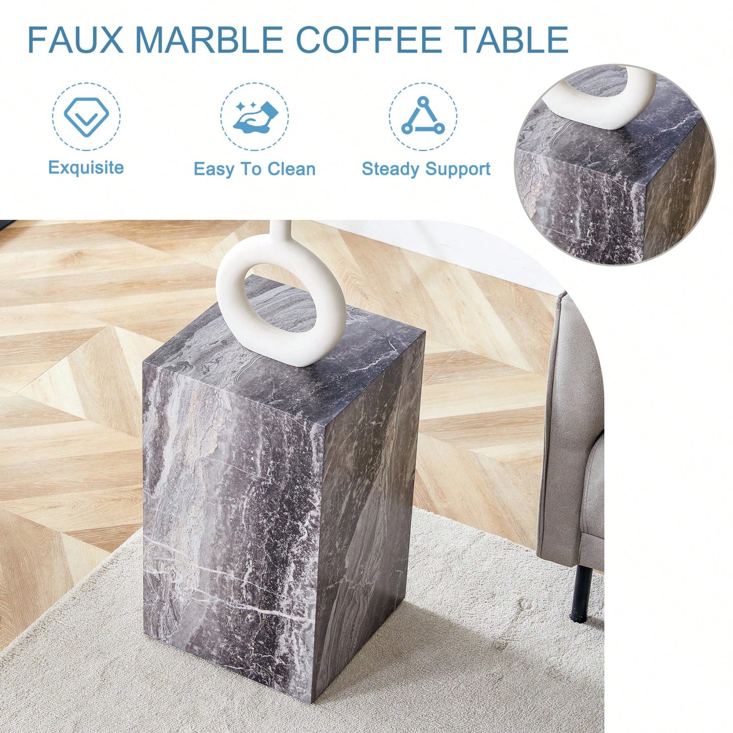Modern MDF Coffee Table With Texture – Stylish And Easy To Assemble