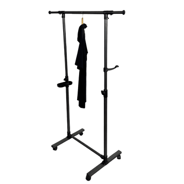 Adjustable Heavy Duty Rolling Clothes Rack with Shelves Portable Organizer for Dresses Coats 55lb Capacity Ideal for Bedroom Laundry Room