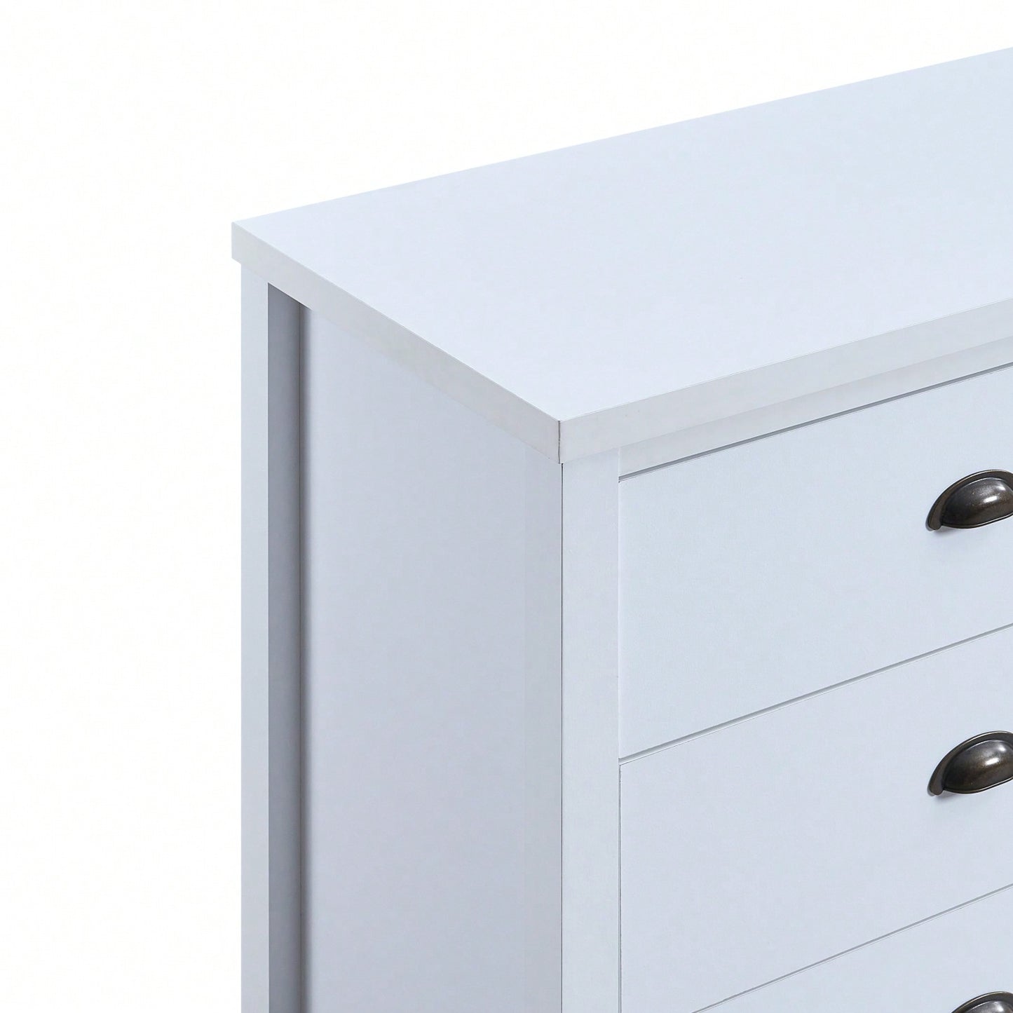 Modern White 6 Drawer Dresser with Interlock Feature Easy Assembly Stylish Storage Solution for Bedroom and Closet Organization