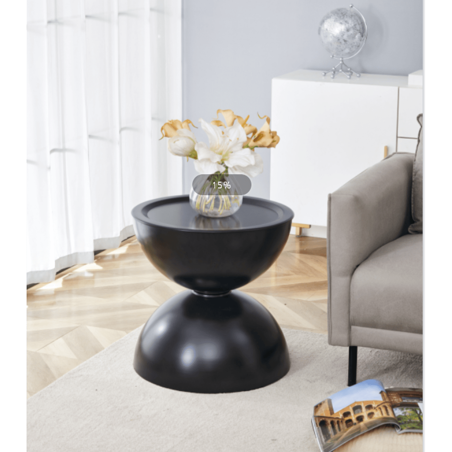 Coffee Round Tables With Storage & Movable Table Top