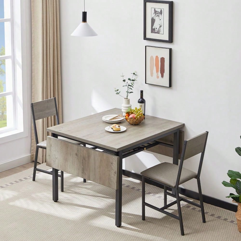 Space-Saving Folding Dining Table 63.2 x 35.5 Adjustable Feet Sturdy Particleboard Steel Seats 4-6 Ideal for Dining Room Work Play