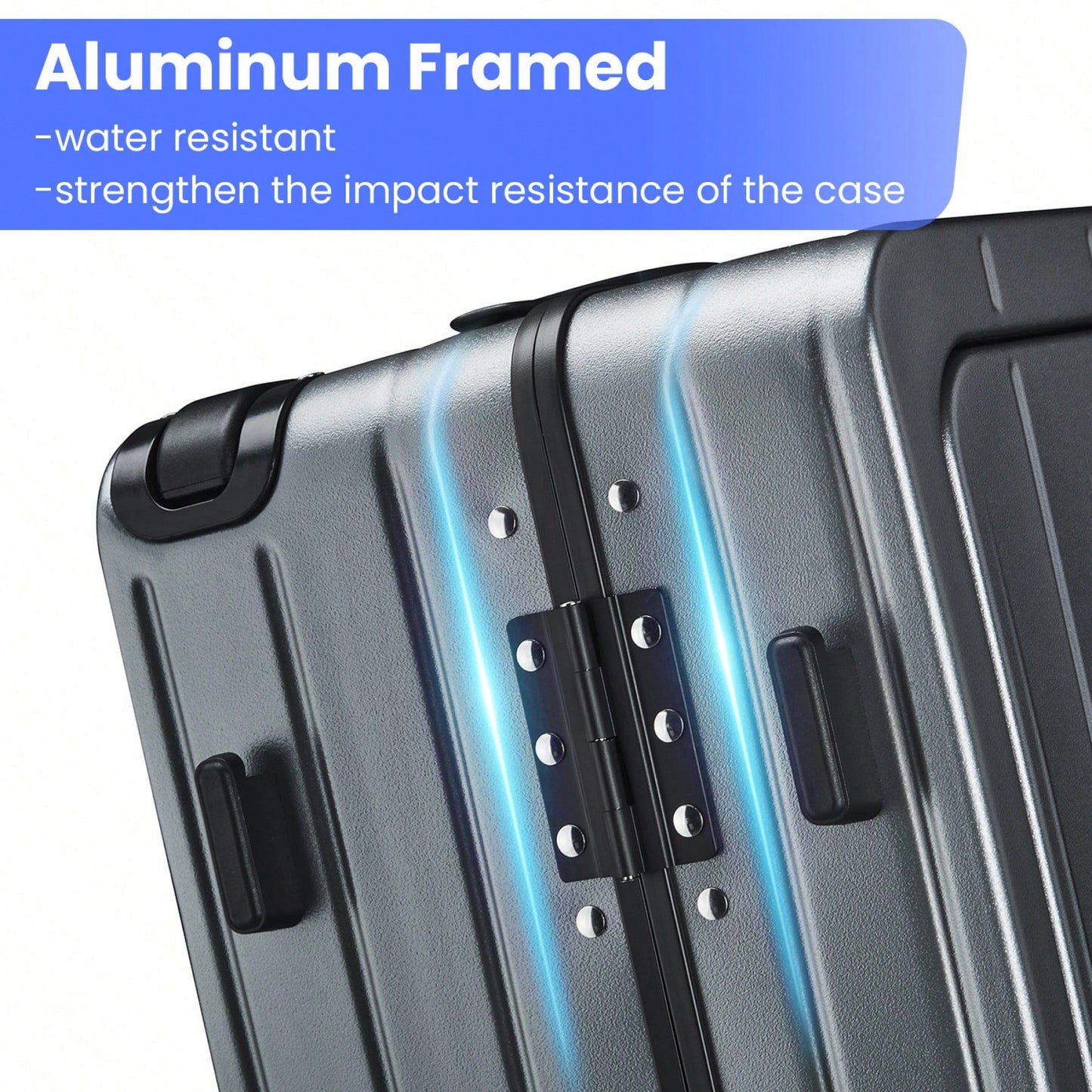 20 Inch Hard Shell Carry-On Luggage with Front Compartment TSA Lock 360° Spinner Wheels Lightweight Durable