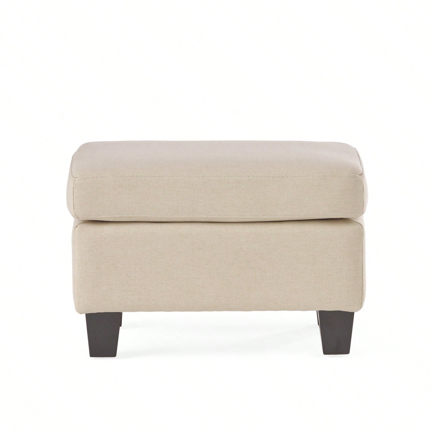 Contemporary Springfield Ottoman With Birch Wood Legs - Versatile Upholstered Accent Piece