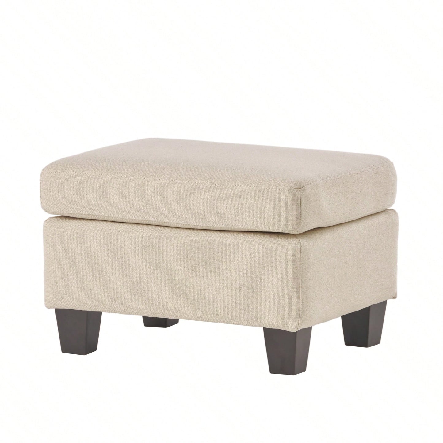 Contemporary Springfield Ottoman With Birch Wood Legs - Versatile Upholstered Accent Piece