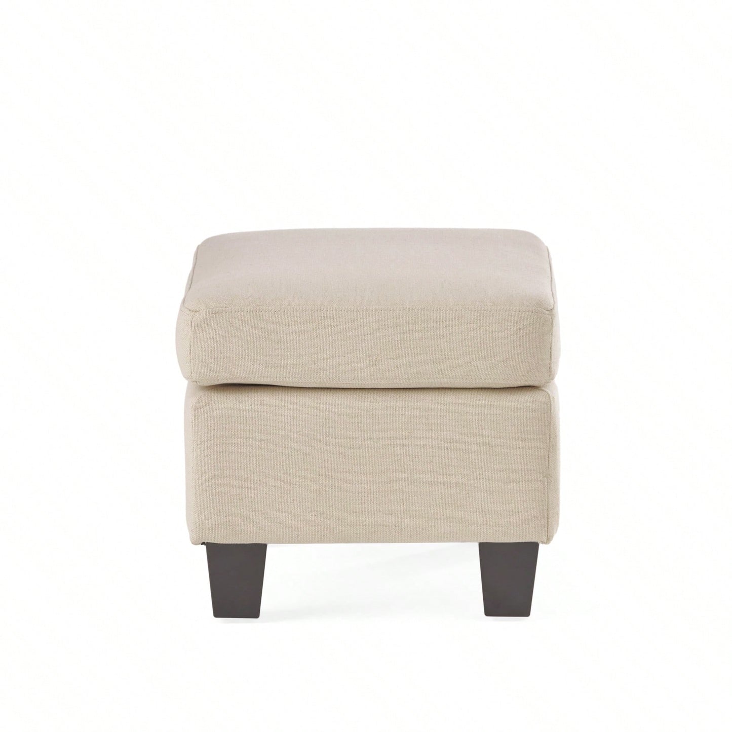 Contemporary Springfield Ottoman With Birch Wood Legs - Versatile Upholstered Accent Piece