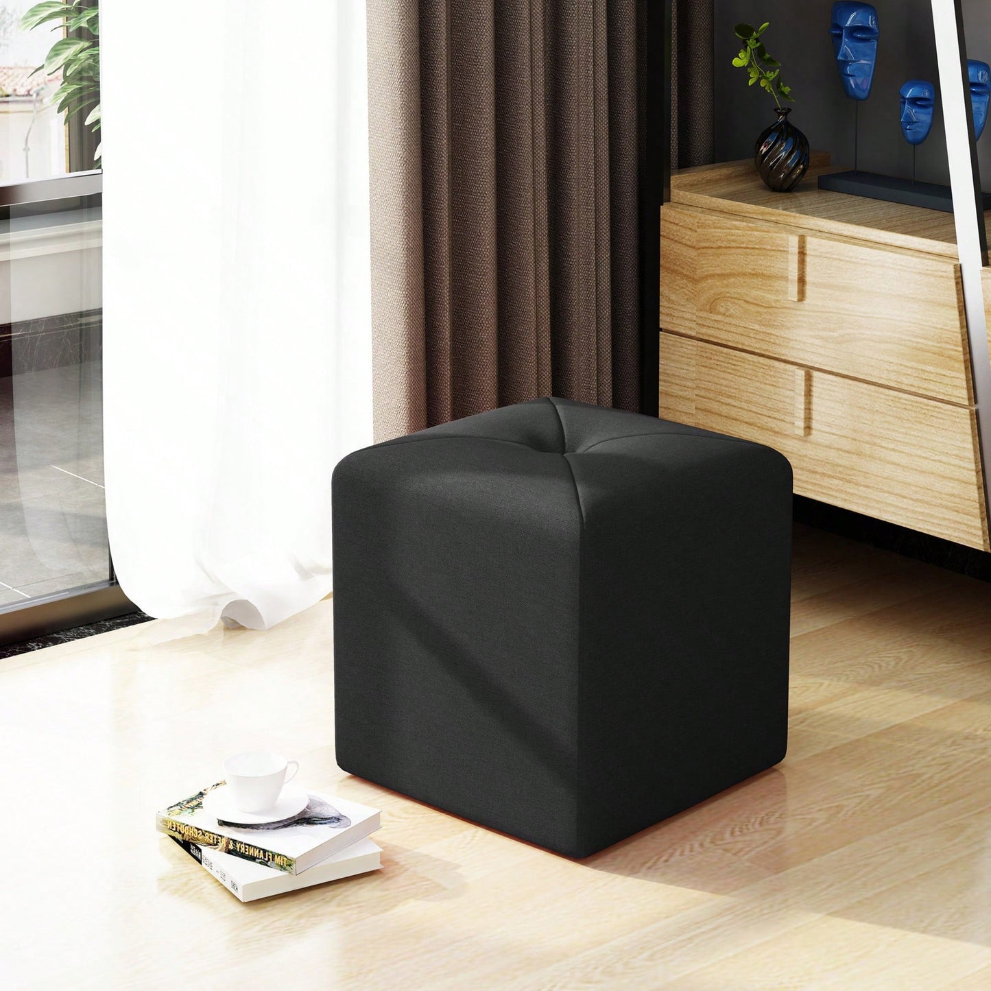 Stylish Square Ottoman for Modern Living Room and Bedroom Decor
