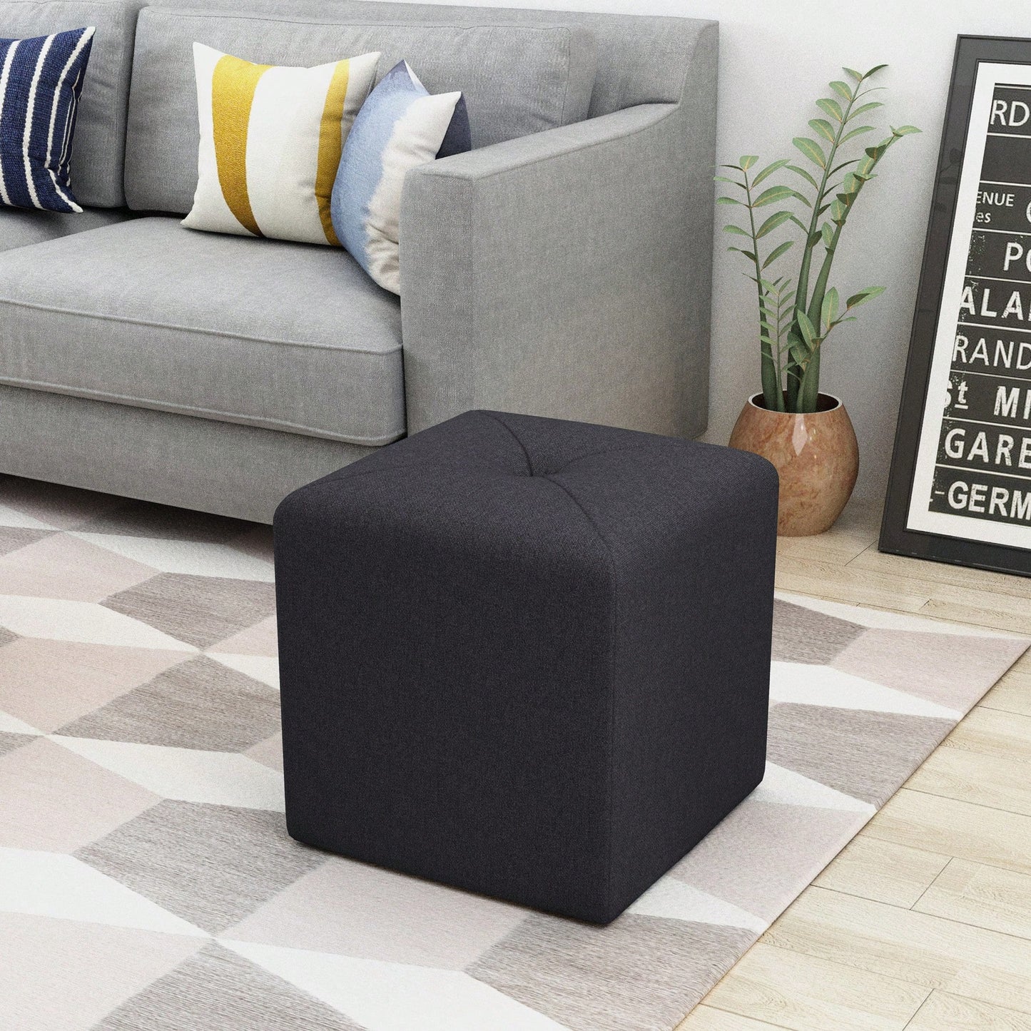 Stylish Square Ottoman for Modern Living Room and Bedroom Decor