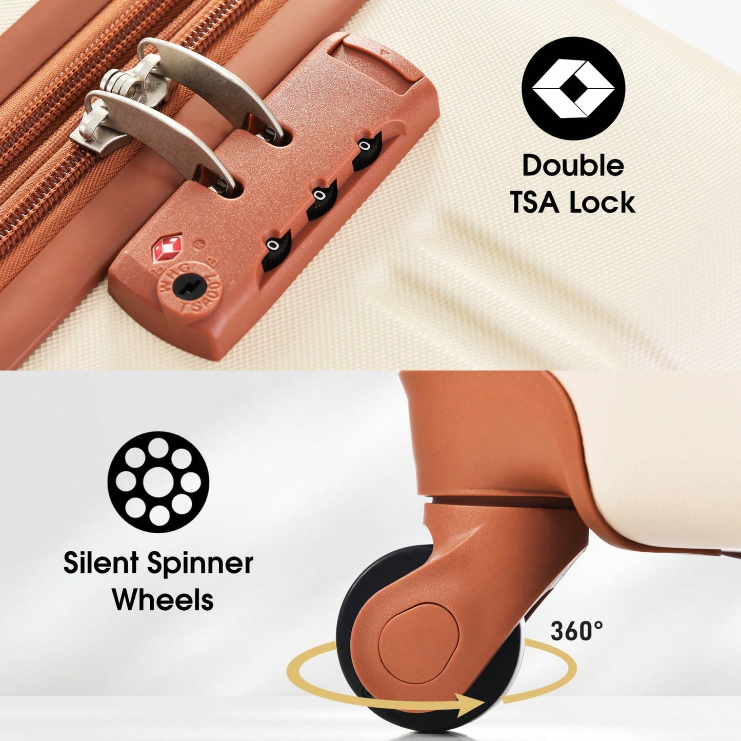Durable 2 Piece Expandable Hardshell Luggage Set with TSA Lock 20 and 24 Inch Spinner Suitcases for Hassle-Free Travel
