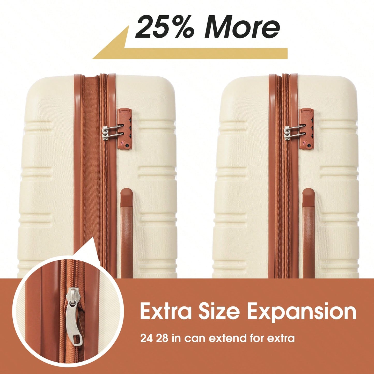 Durable 2 Piece Expandable Hardshell Luggage Set with TSA Lock 20 and 24 Inch Spinner Suitcases for Hassle-Free Travel