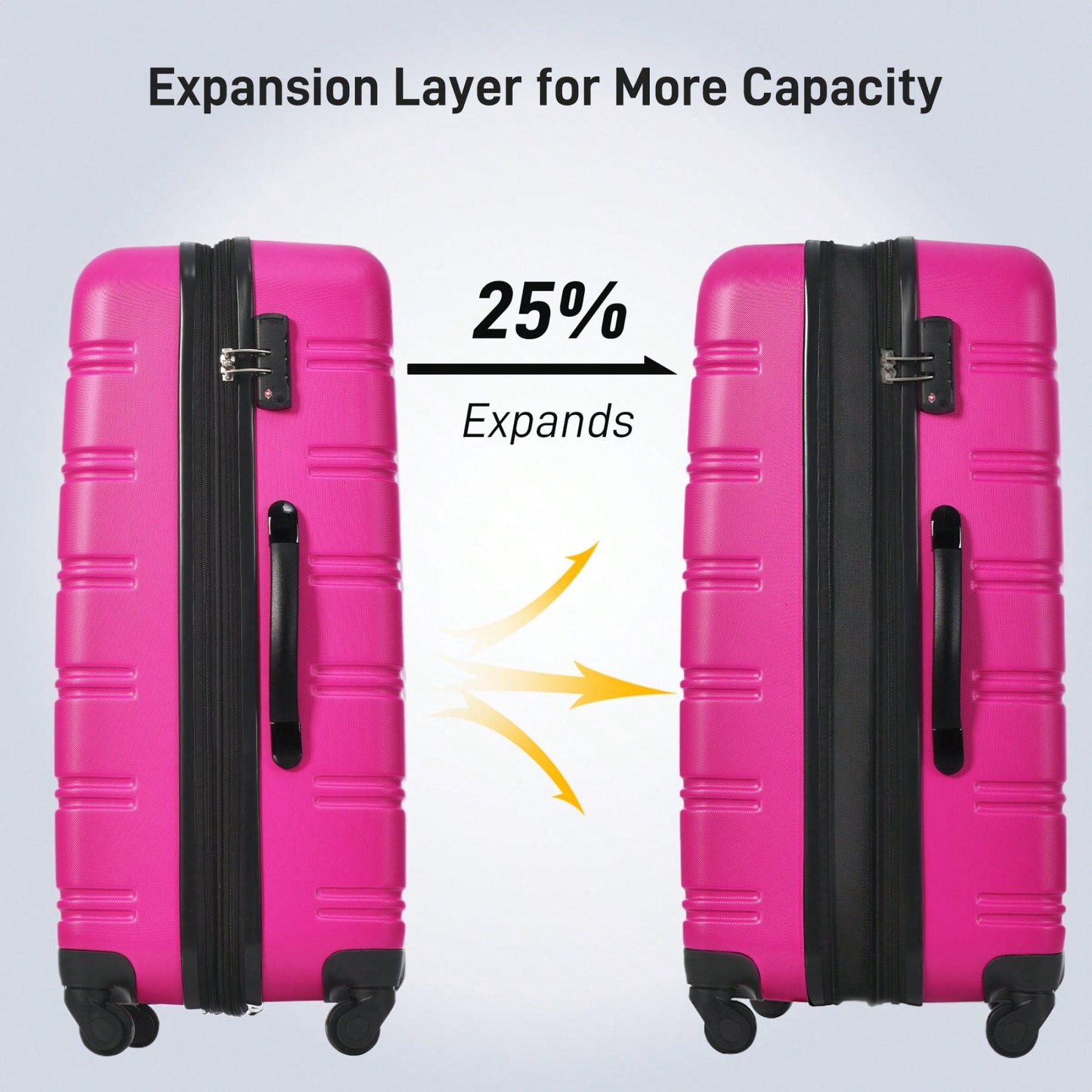 Durable 2 Piece Expandable Hardshell Luggage Set with TSA Lock 20 and 24 Inch Spinner Suitcases for Hassle-Free Travel