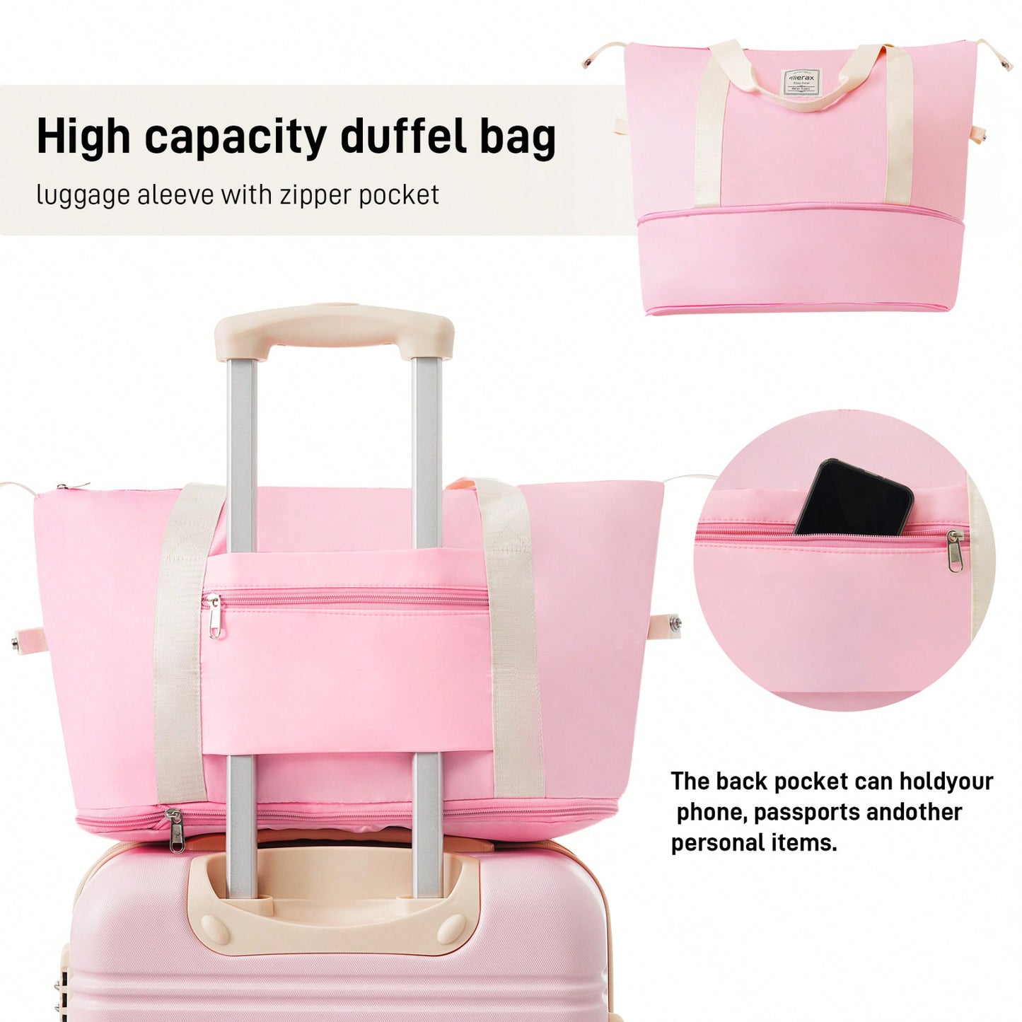 Durable 2 Piece Expandable Hardshell Luggage Set with TSA Lock 20 and 24 Inch Spinner Suitcases for Hassle-Free Travel