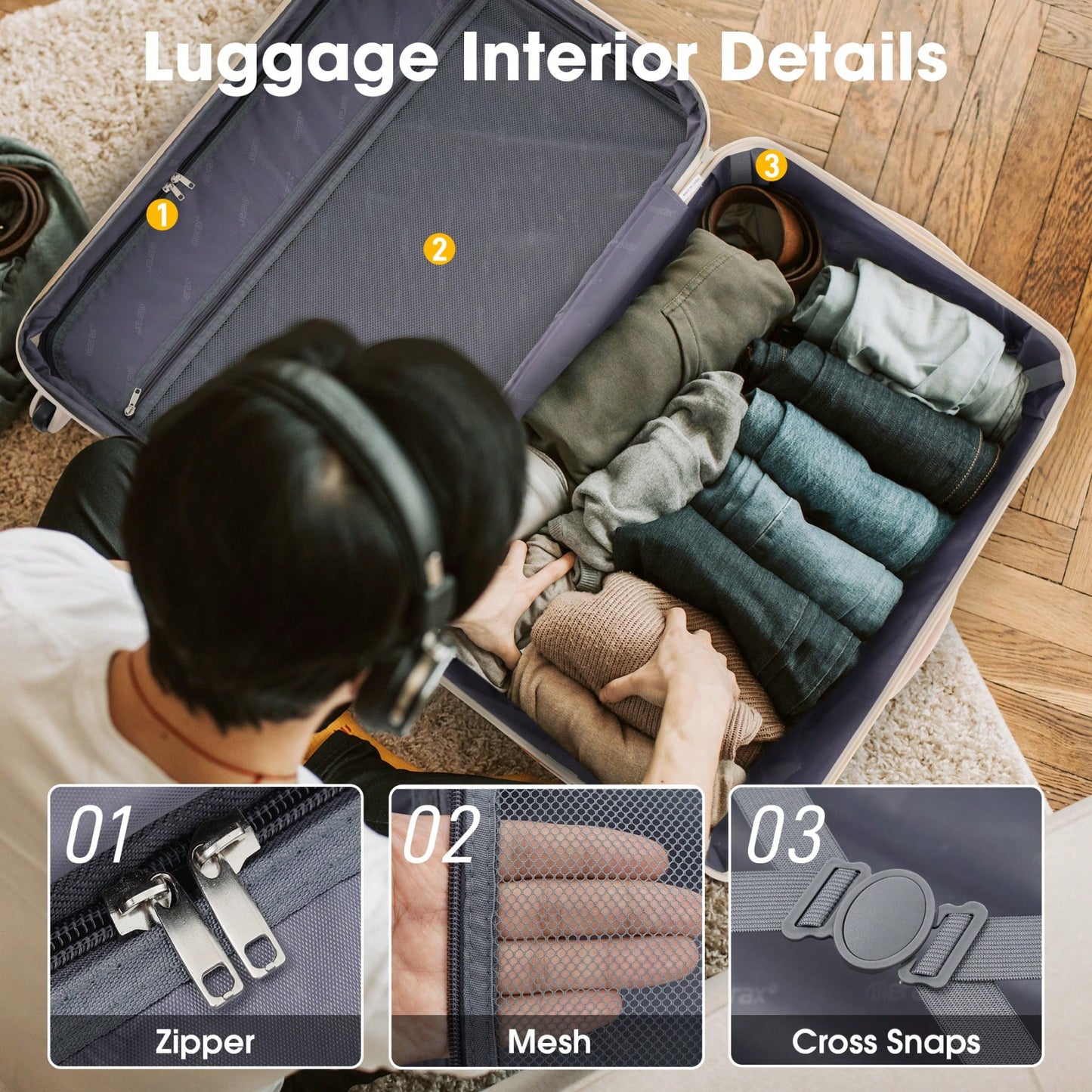 Durable 2 Piece Expandable Hardshell Luggage Set with TSA Lock 20 and 24 Inch Spinner Suitcases for Hassle-Free Travel