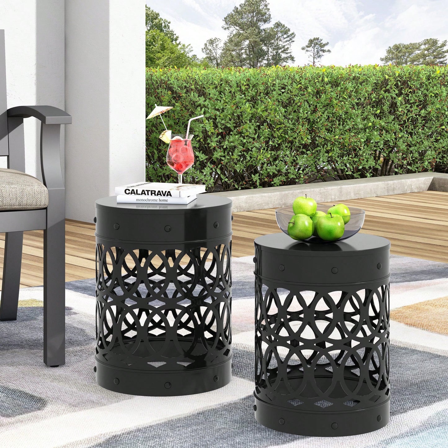 Modern Metal S2 End Table Stylish Accent Table for Living Room and Bedroom