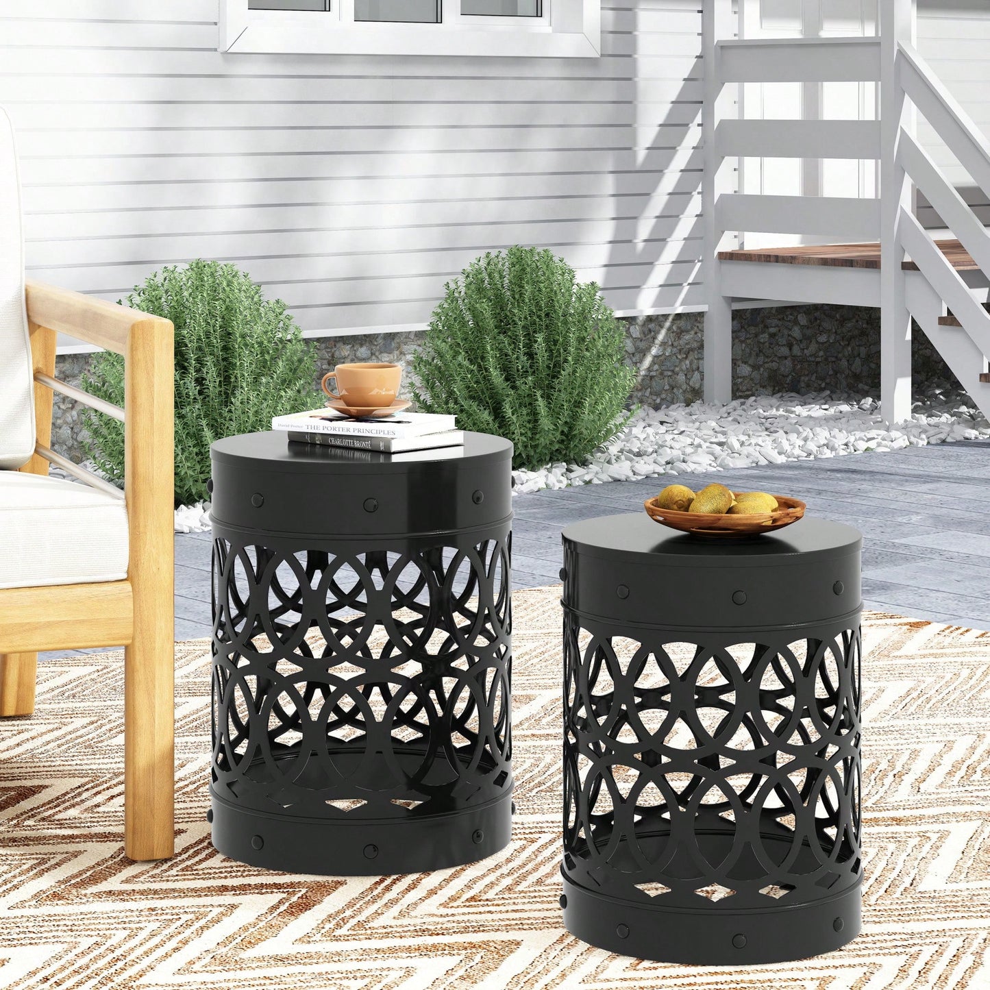 Modern Metal S2 End Table Stylish Accent Table for Living Room and Bedroom