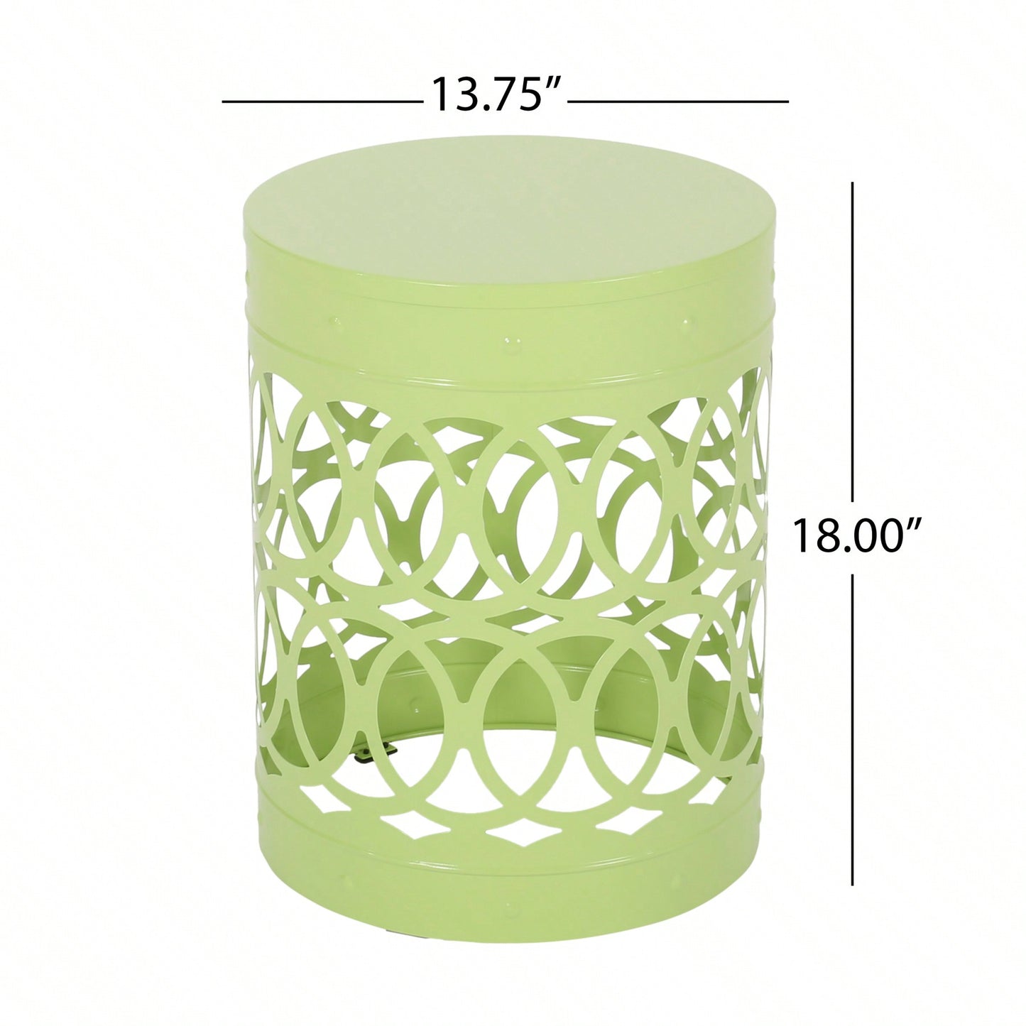 Modern Round Iron Cut Accent Table Powder-Coated Metal Side Table for Living Room and Bedroom No Assembly Required
