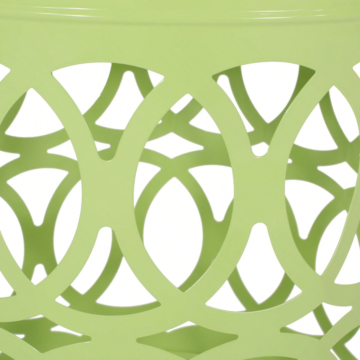 Modern Round Iron Cut Accent Table Powder-Coated Metal Side Table for Living Room and Bedroom No Assembly Required