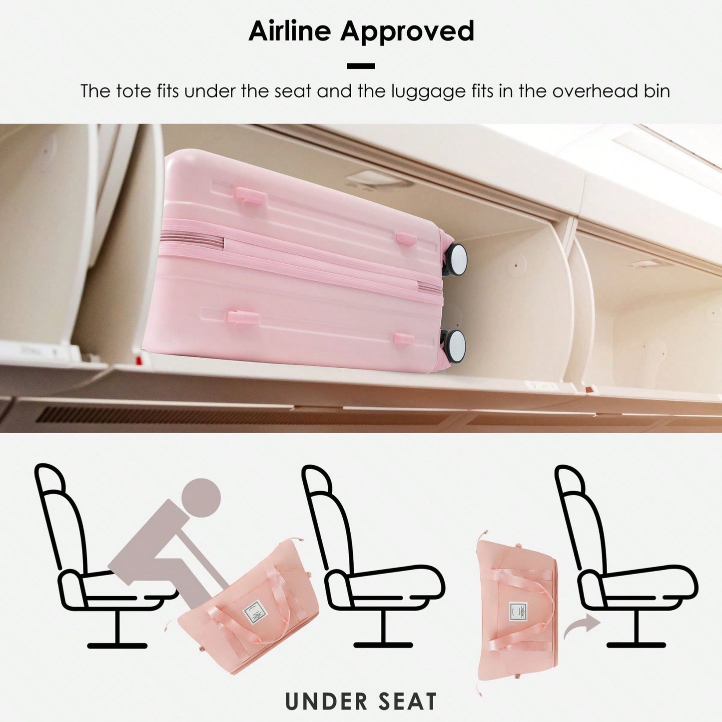 Front Opening 20-Inch Carry-On Luggage Set: Expandable Travel Bag With USB Port And Cup Holder