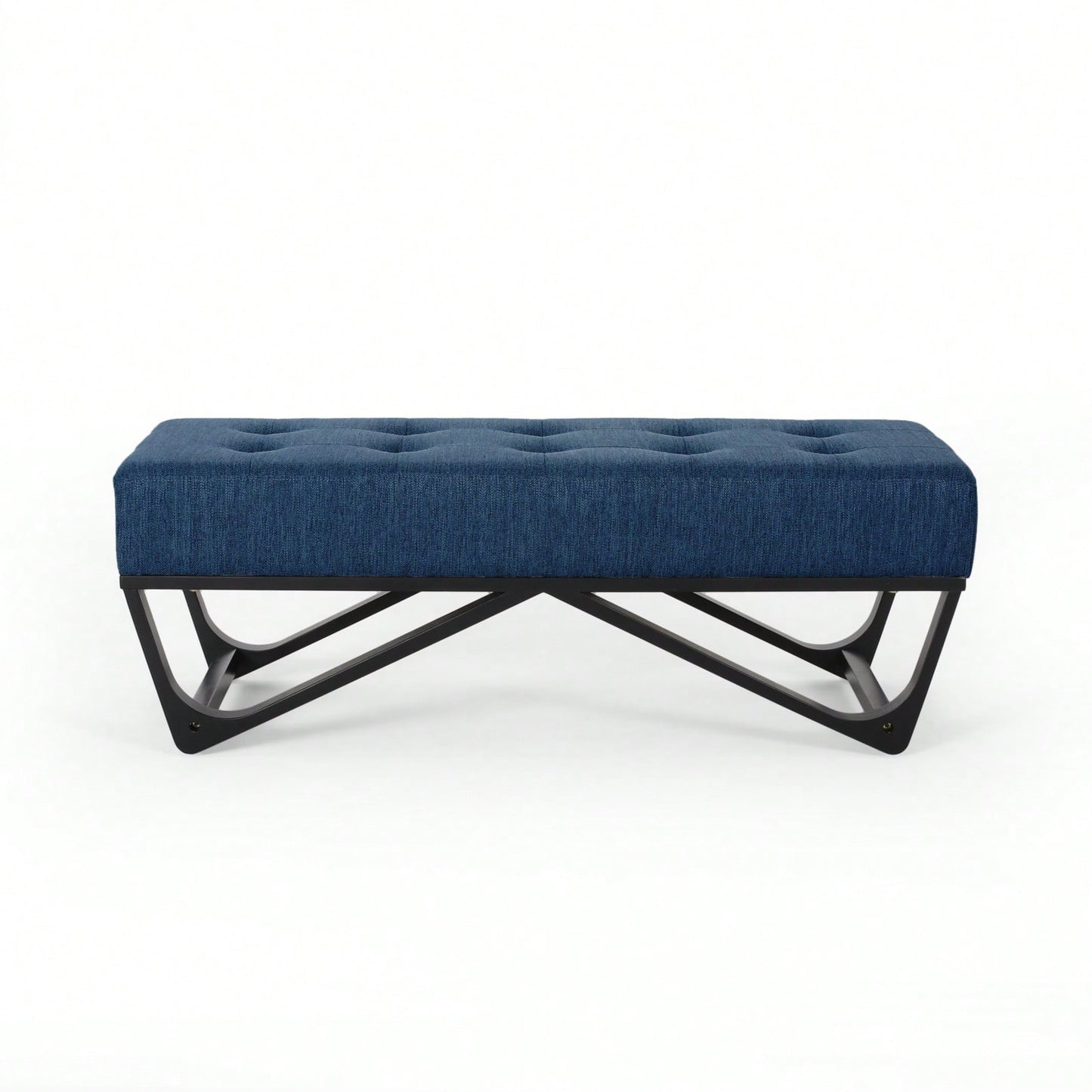 Ottoman Modern Chic Bench With Button-Tufted Top Plush Upholstery Versatile Footrest Casual Seating Decorative Accent
