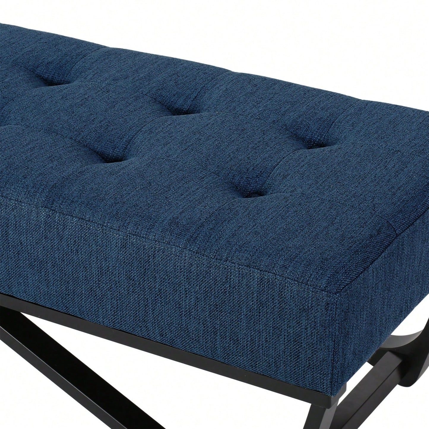 Ottoman Modern Chic Bench With Button-Tufted Top Plush Upholstery Versatile Footrest Casual Seating Decorative Accent
