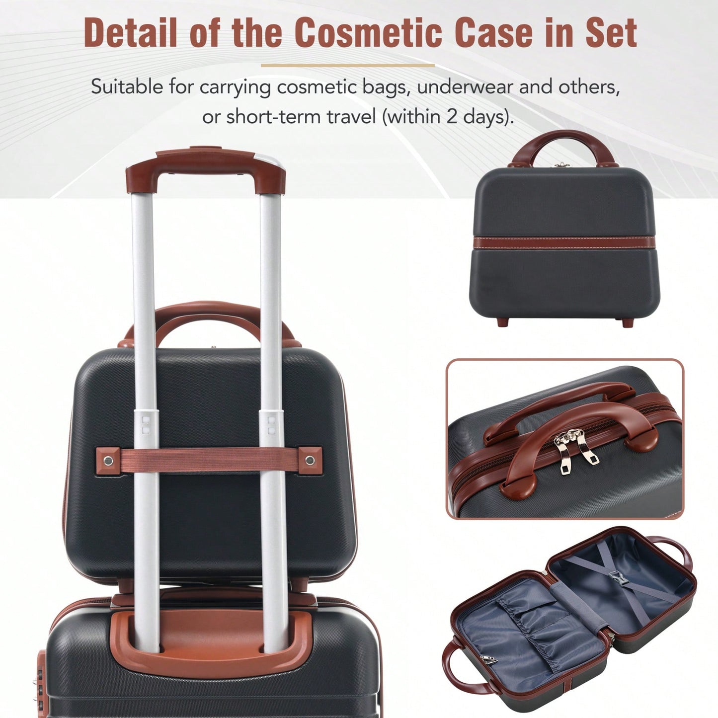 3 Piece Expandable Hardside Luggage Set with TSA Lock 20 24 Inch Suitcases and Cosmetic Case Lightweight Durable ABS 360 Degree Wheels
