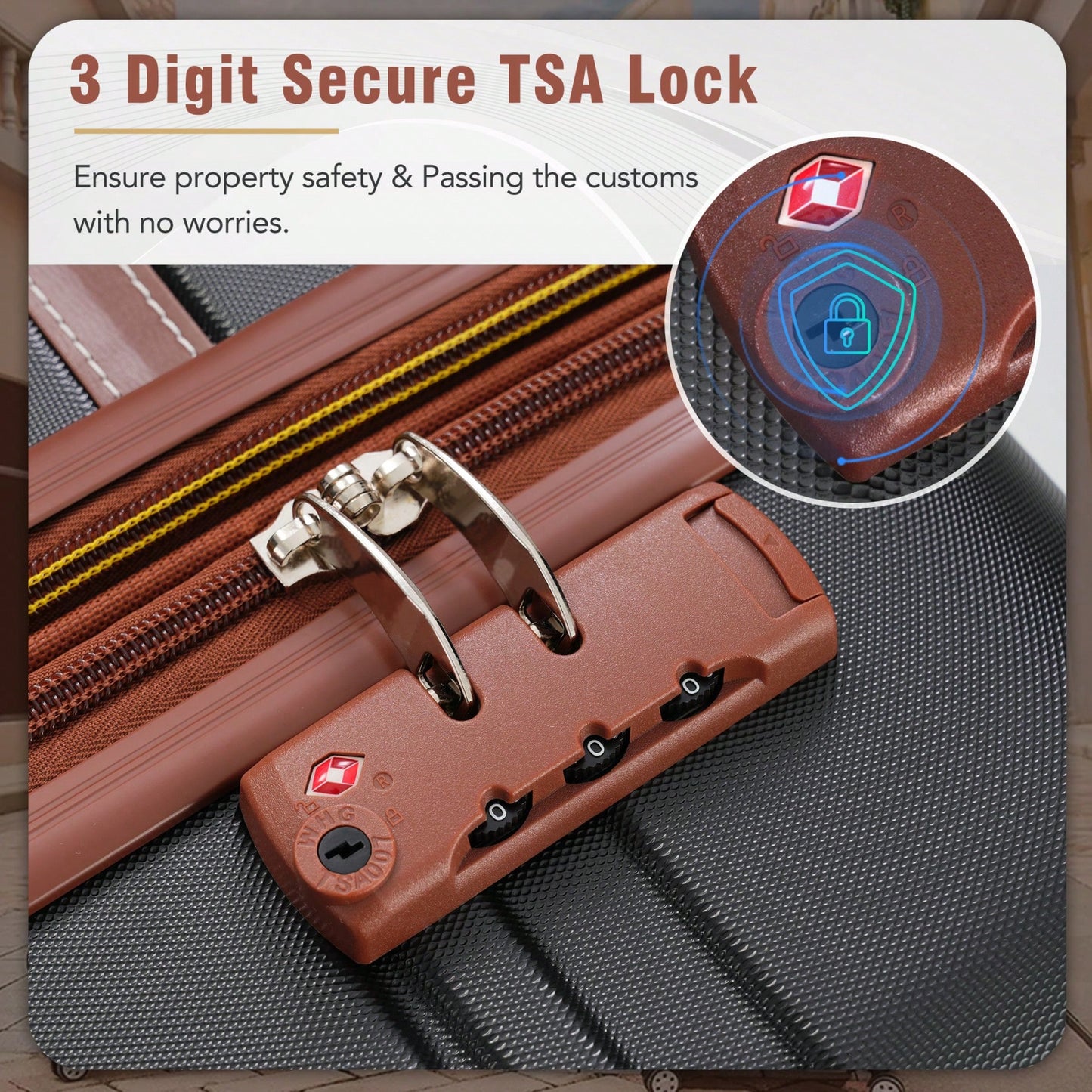 3 Piece Expandable Hardside Luggage Set with TSA Lock 20 24 Inch Suitcases and Cosmetic Case Lightweight Durable ABS 360 Degree Wheels