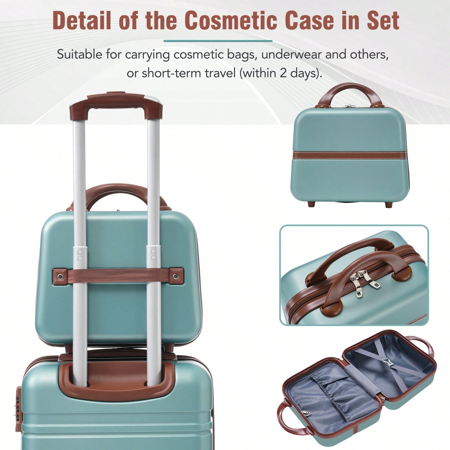 3 Piece Expandable Hardside Luggage Set with TSA Lock 20 24 Inch Suitcases and Cosmetic Case Lightweight Durable ABS 360 Degree Wheels