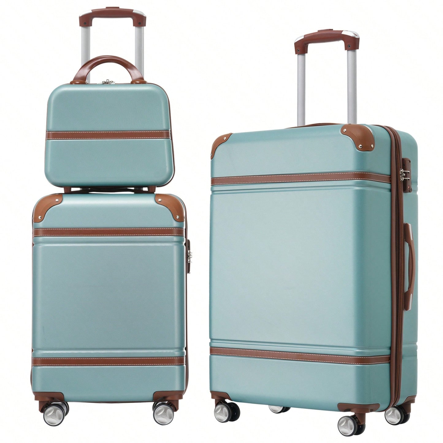 3 Piece Expandable Hardside Luggage Set with TSA Lock 20 24 Inch Suitcases and Cosmetic Case Lightweight Durable ABS 360 Degree Wheels