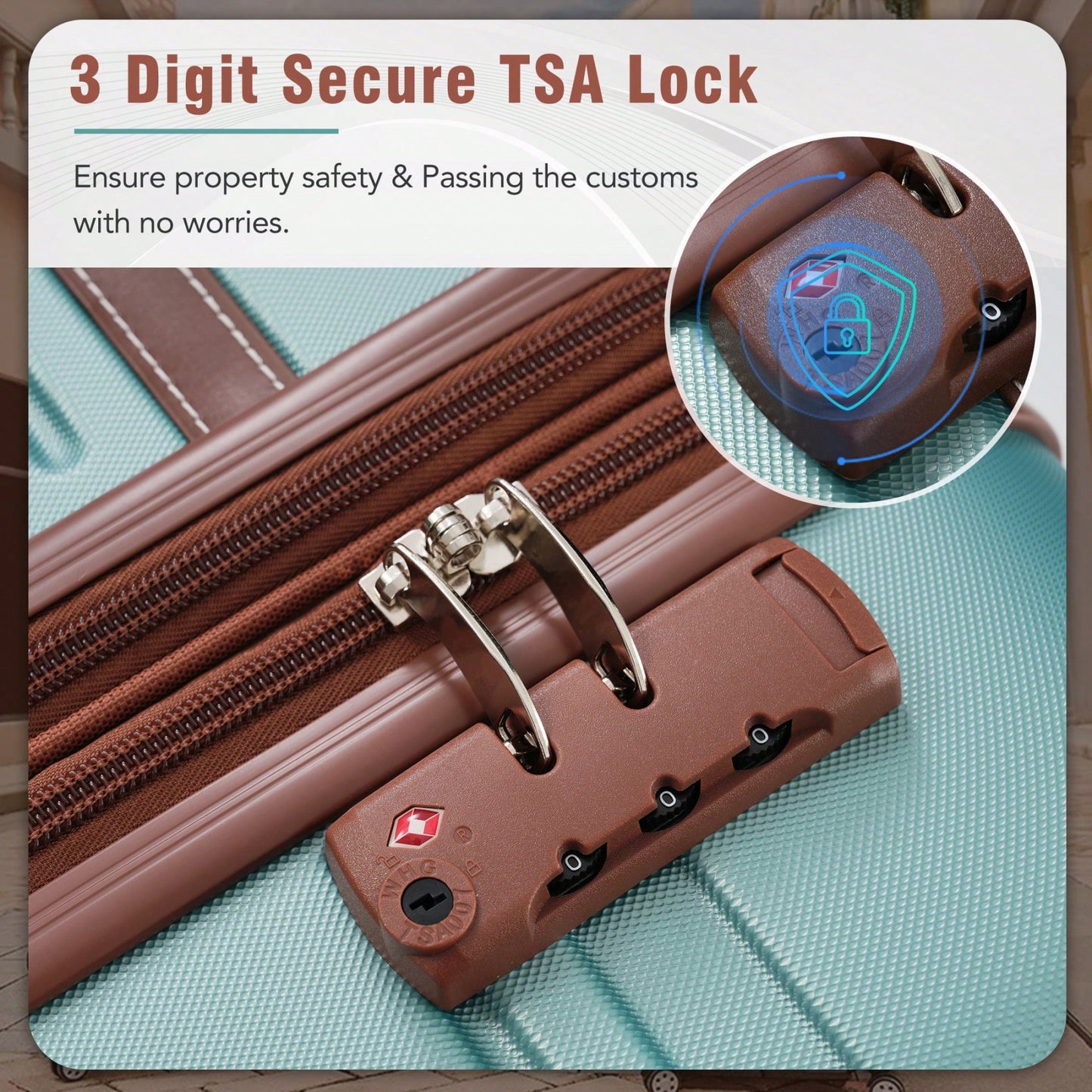 3 Piece Expandable Hardside Luggage Set with TSA Lock 20 24 Inch Suitcases and Cosmetic Case Lightweight Durable ABS 360 Degree Wheels