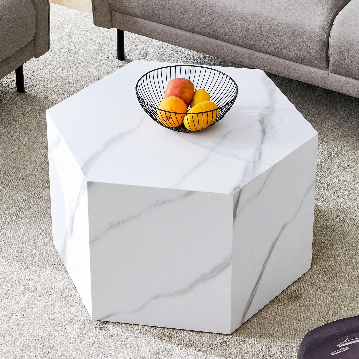 Stylish MDF Coffee Table With Unique Texture Patterns For Modern Living Room Decor