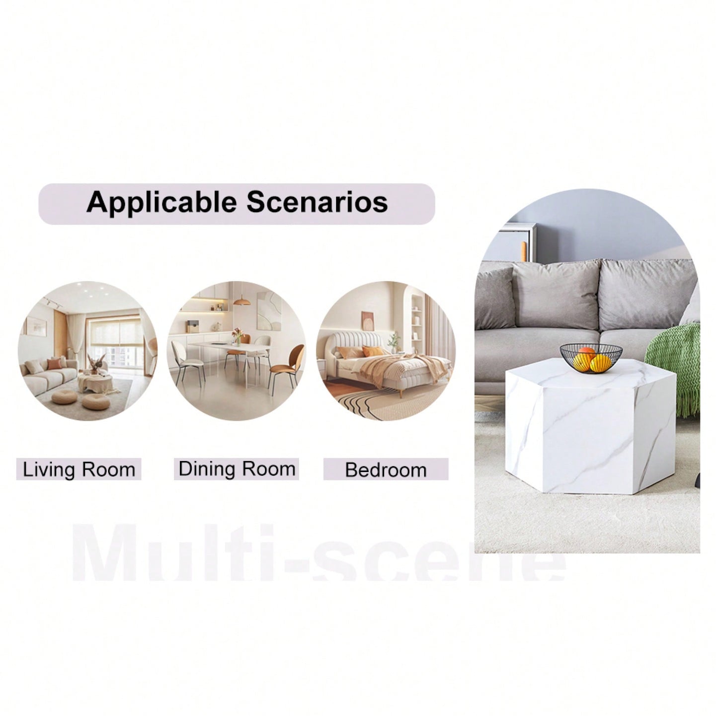 Stylish MDF Coffee Table With Unique Texture Patterns For Modern Living Room Decor