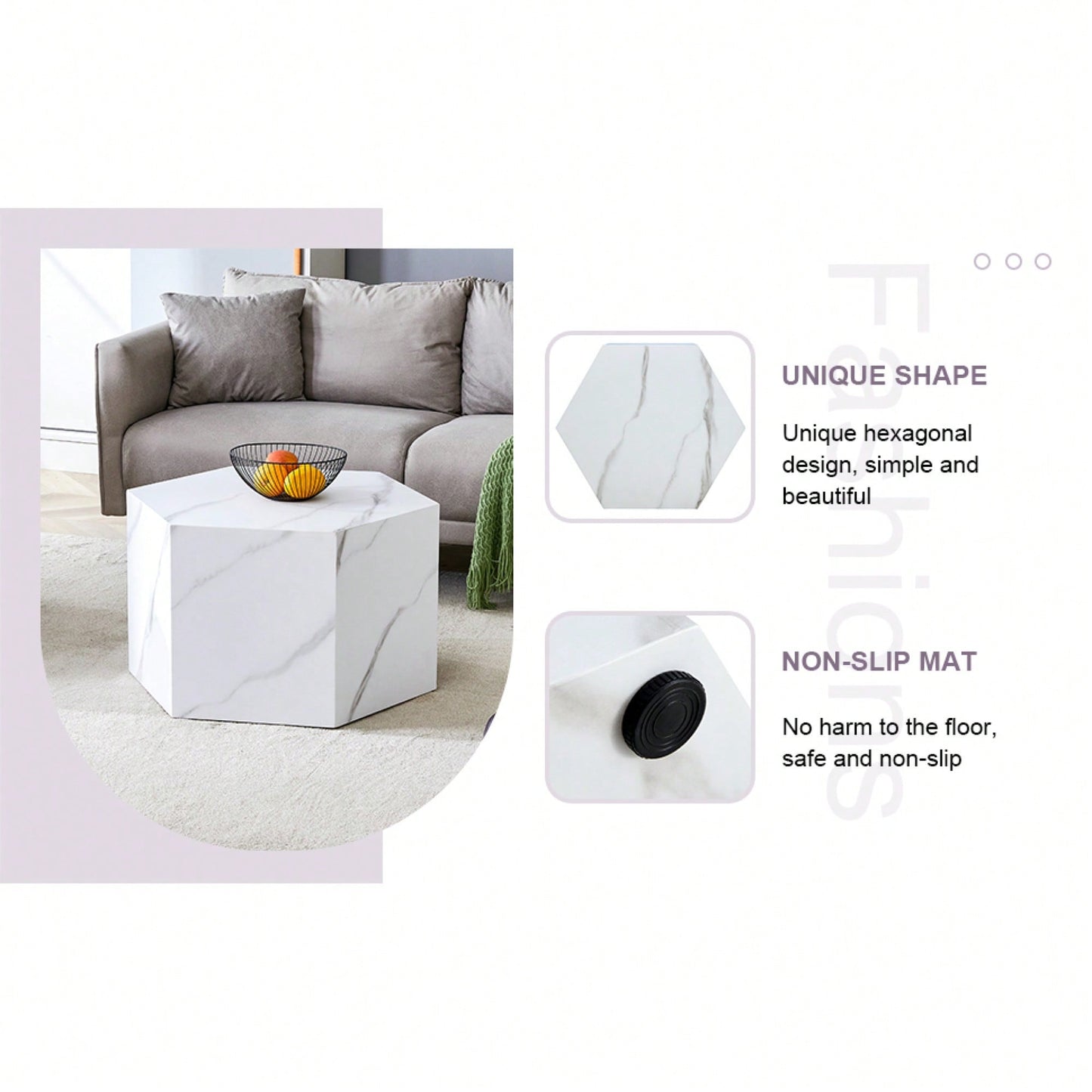 Stylish MDF Coffee Table With Unique Texture Patterns For Modern Living Room Decor