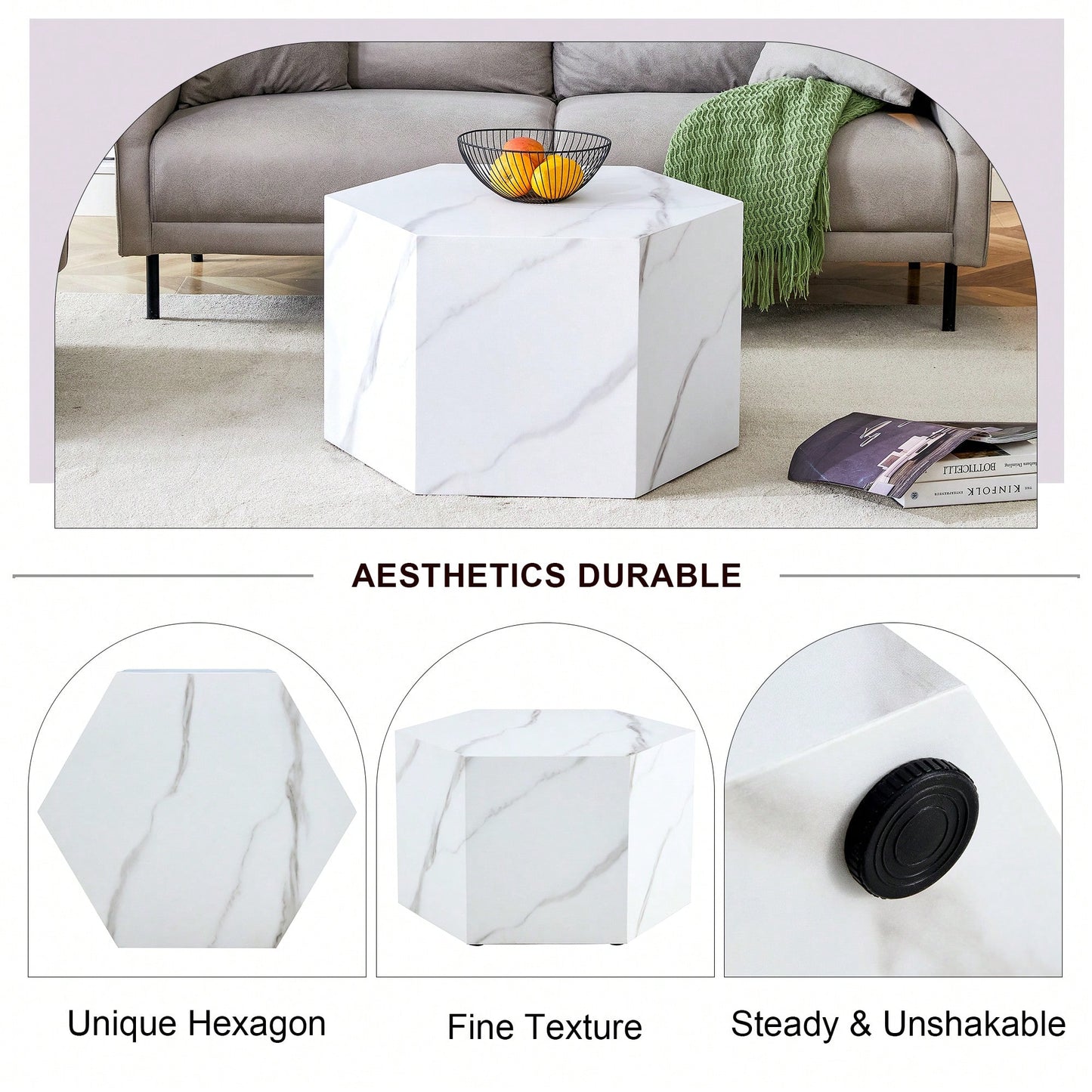 Stylish MDF Coffee Table With Unique Texture Patterns For Modern Living Room Decor